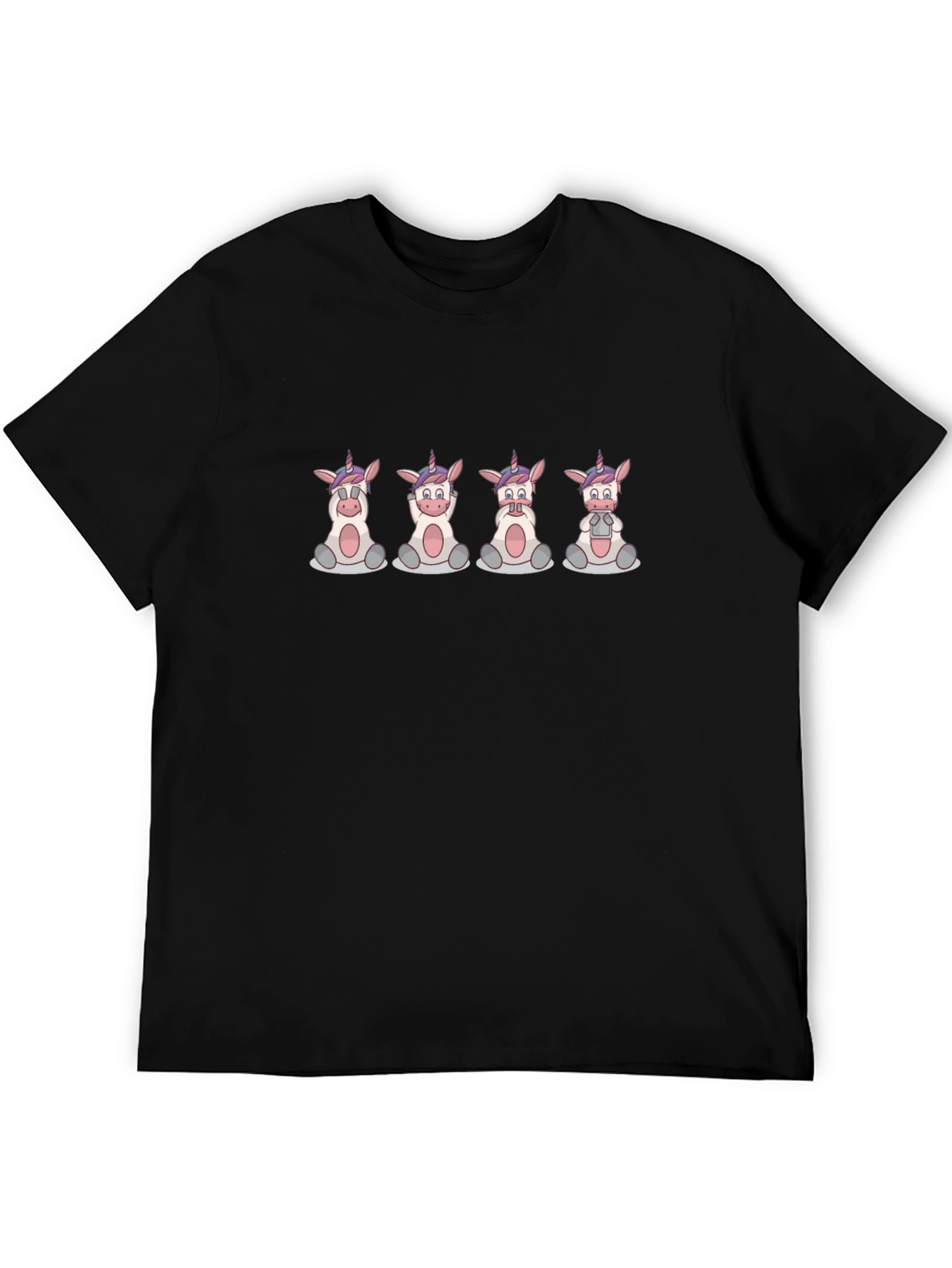 Unicorn Emoji Black T-Shirt