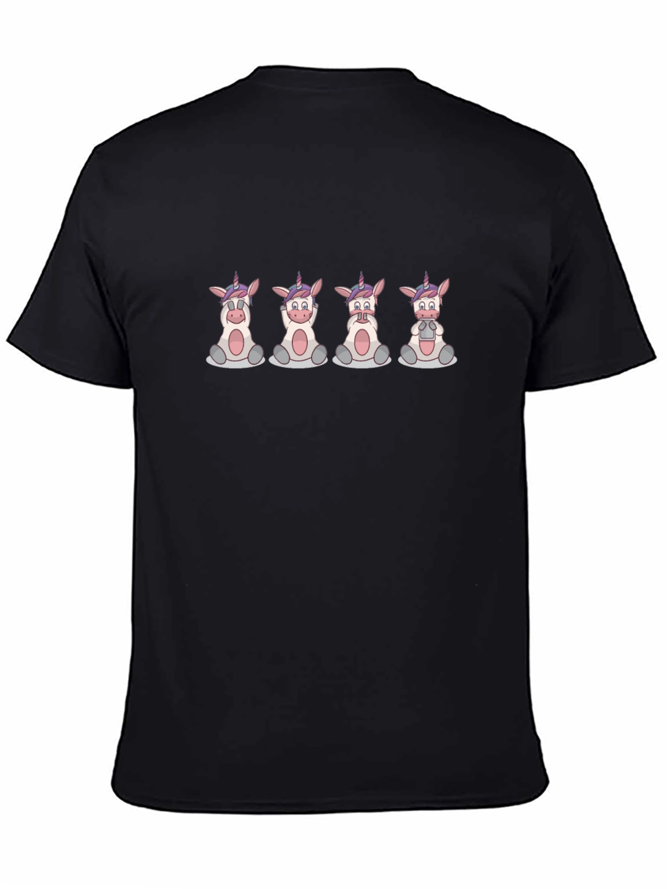 Unicorn Emoji Black T-Shirt