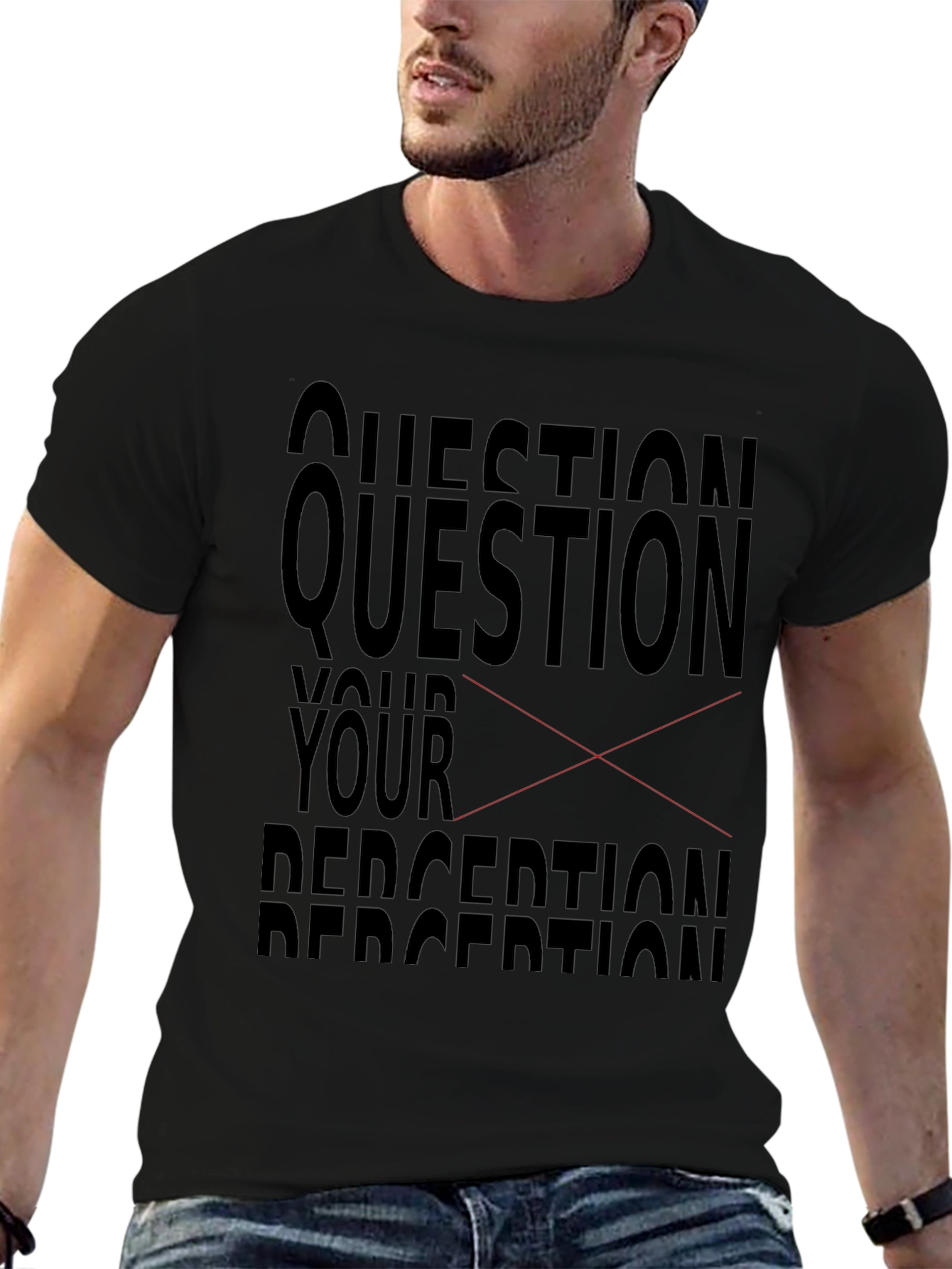 Question Your Perception Graphic Tee - Black