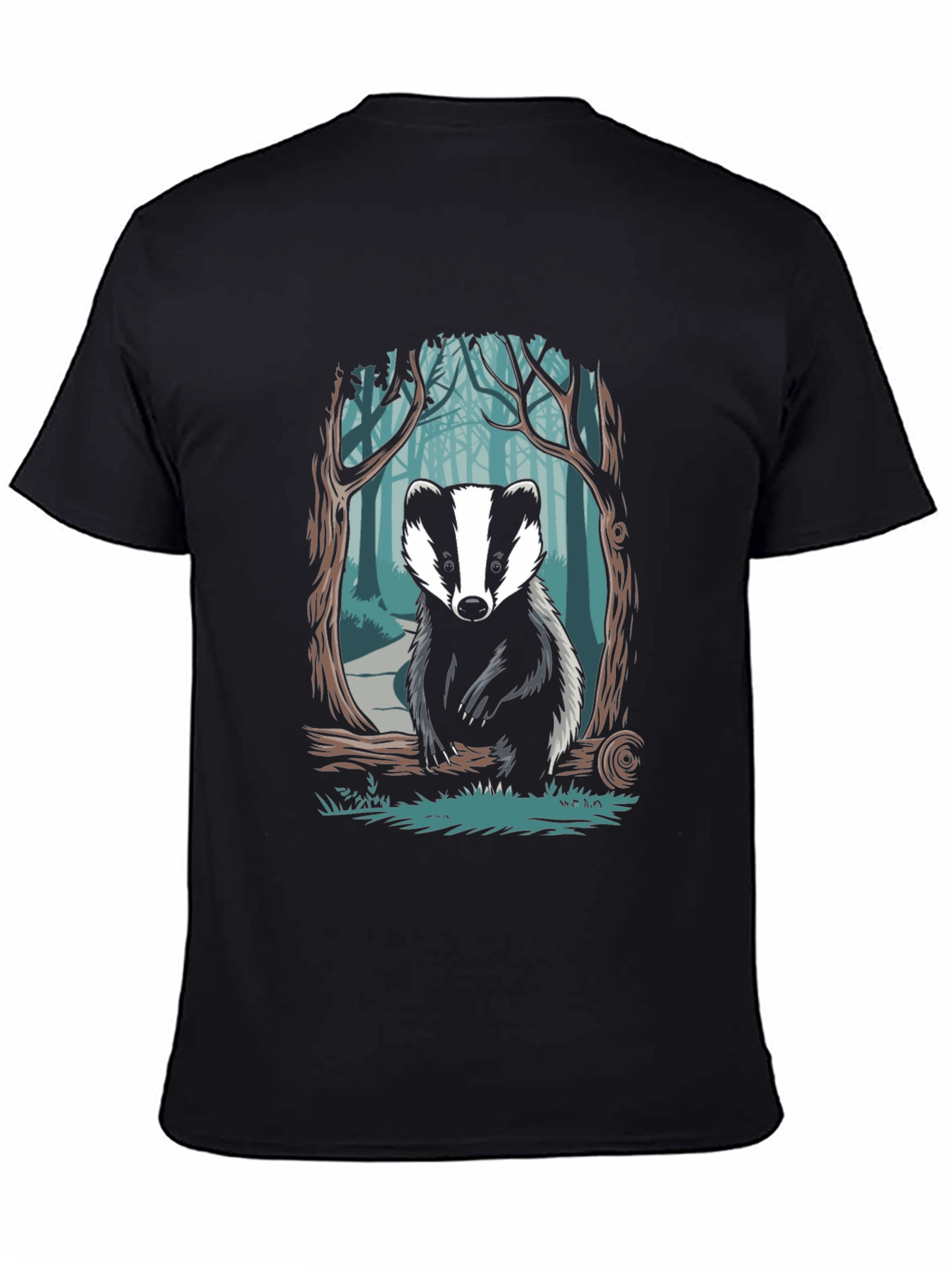 Badger Forest Graphic Tee - Nature Inspired Design