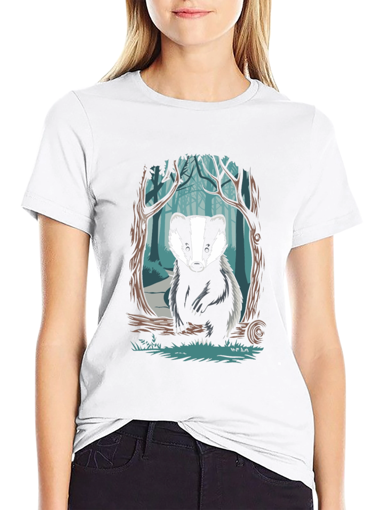 Badger Forest Graphic Tee - Nature Inspired Design