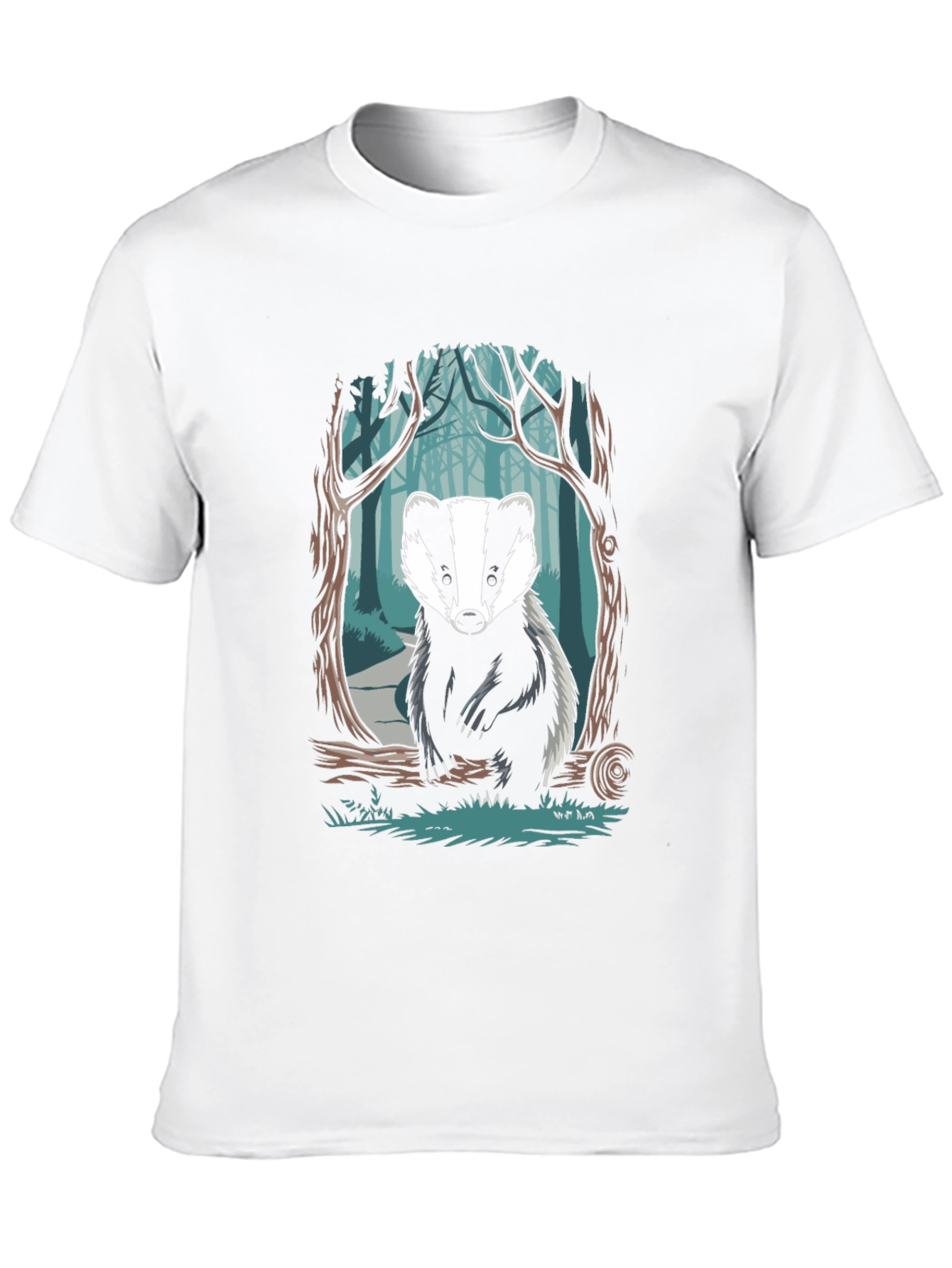Badger Forest Graphic Tee - Nature Inspired Design