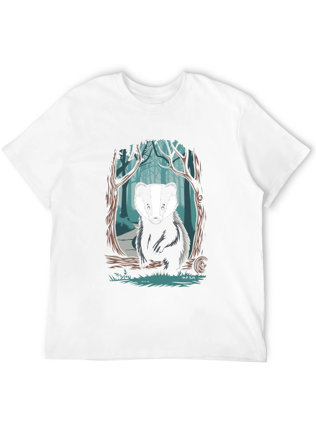 Badger Forest Graphic Tee - Nature Inspired Design
