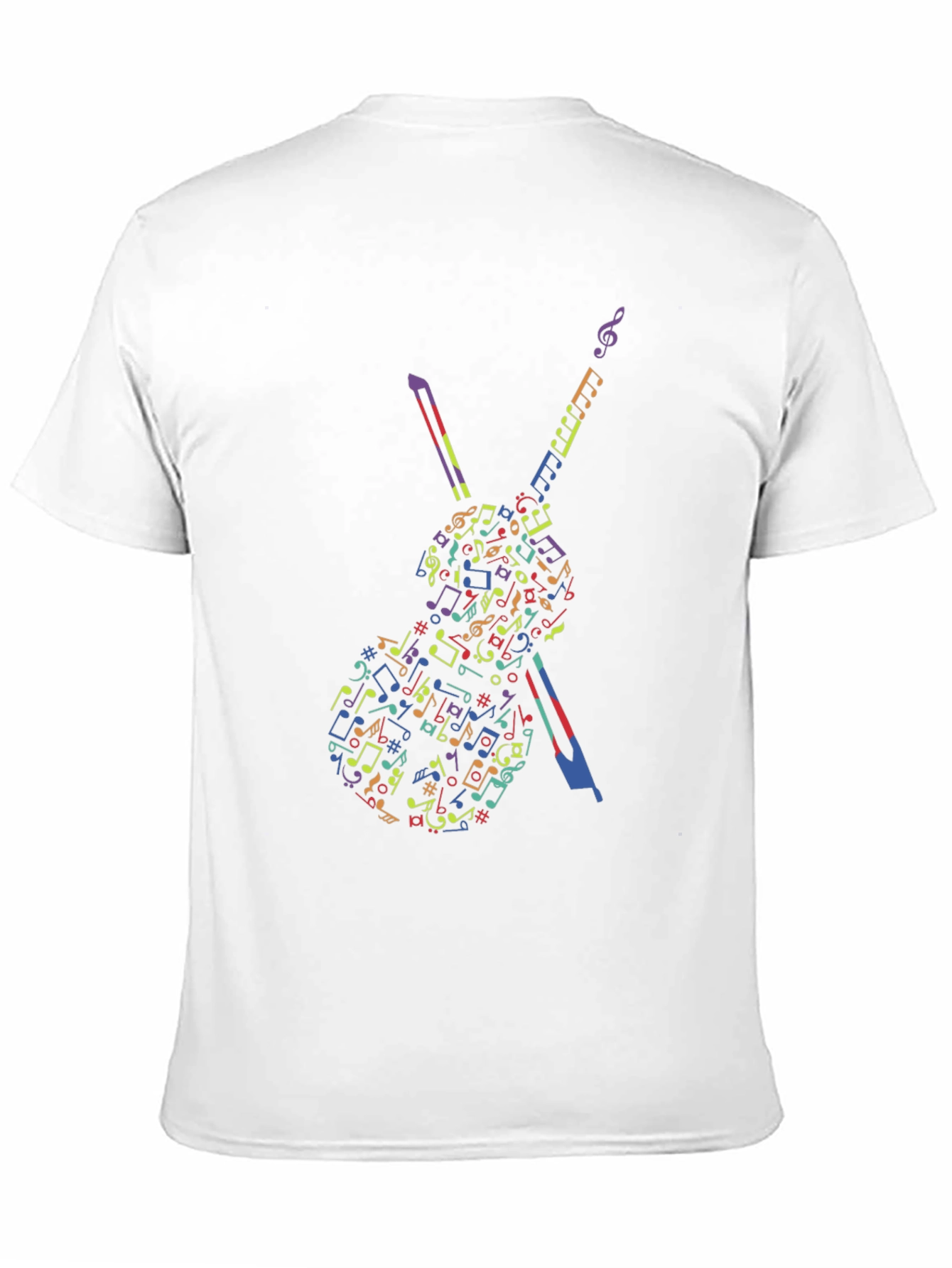 Musical Notes Violin Graphic Tee - Black