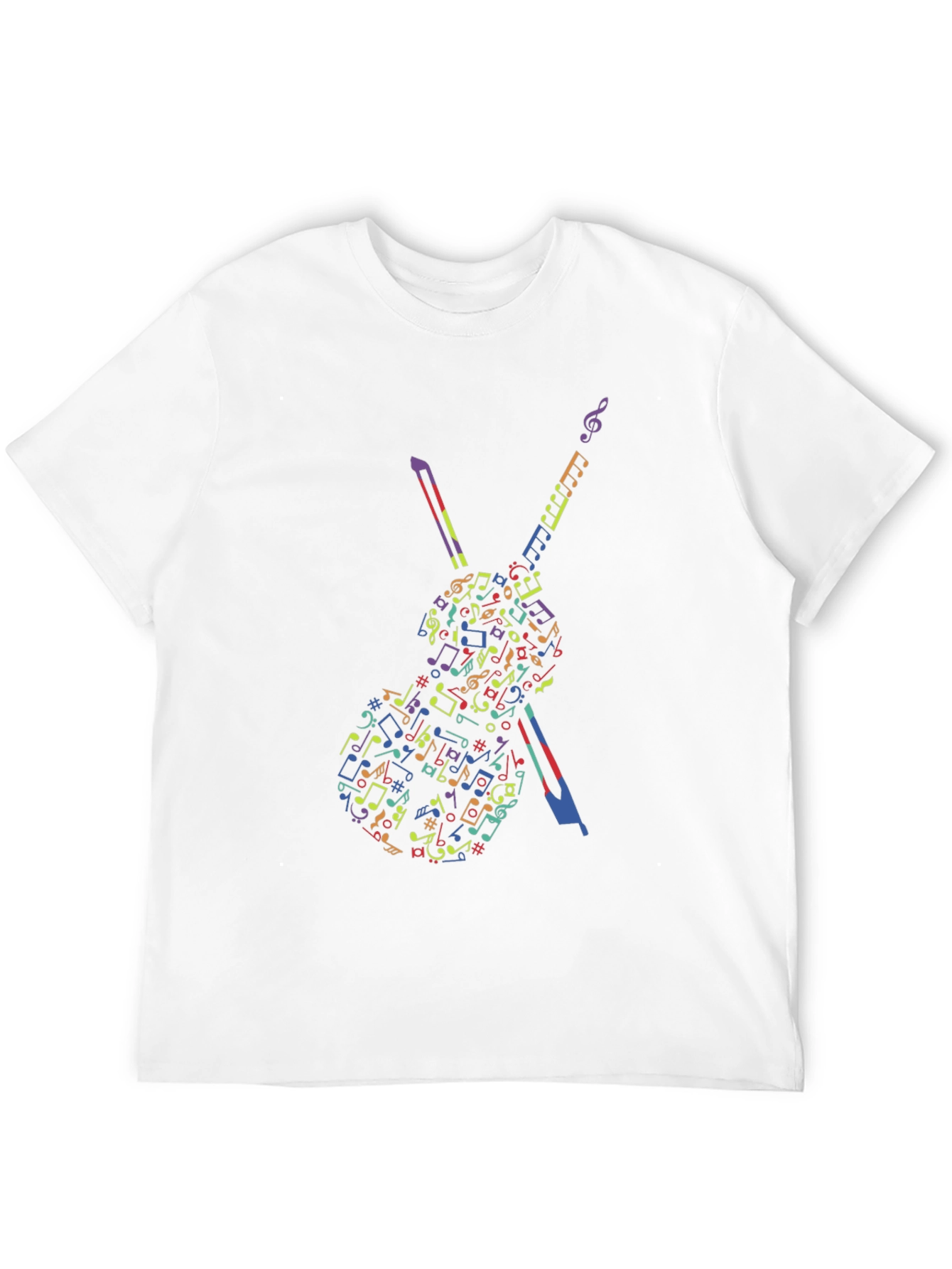 Musical Notes Violin Graphic Tee - Black