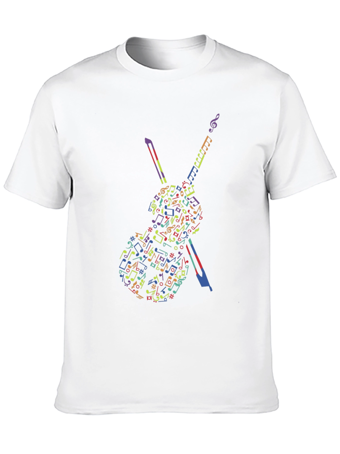 Musical Notes Violin Graphic Tee - Black