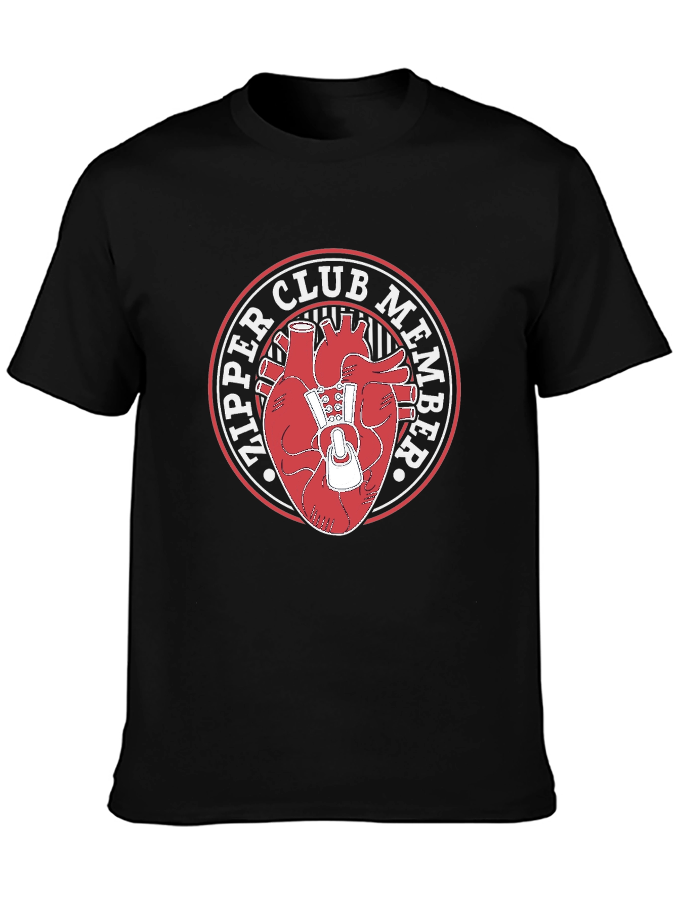 Zipper Club Heart Graphic Tee - Black