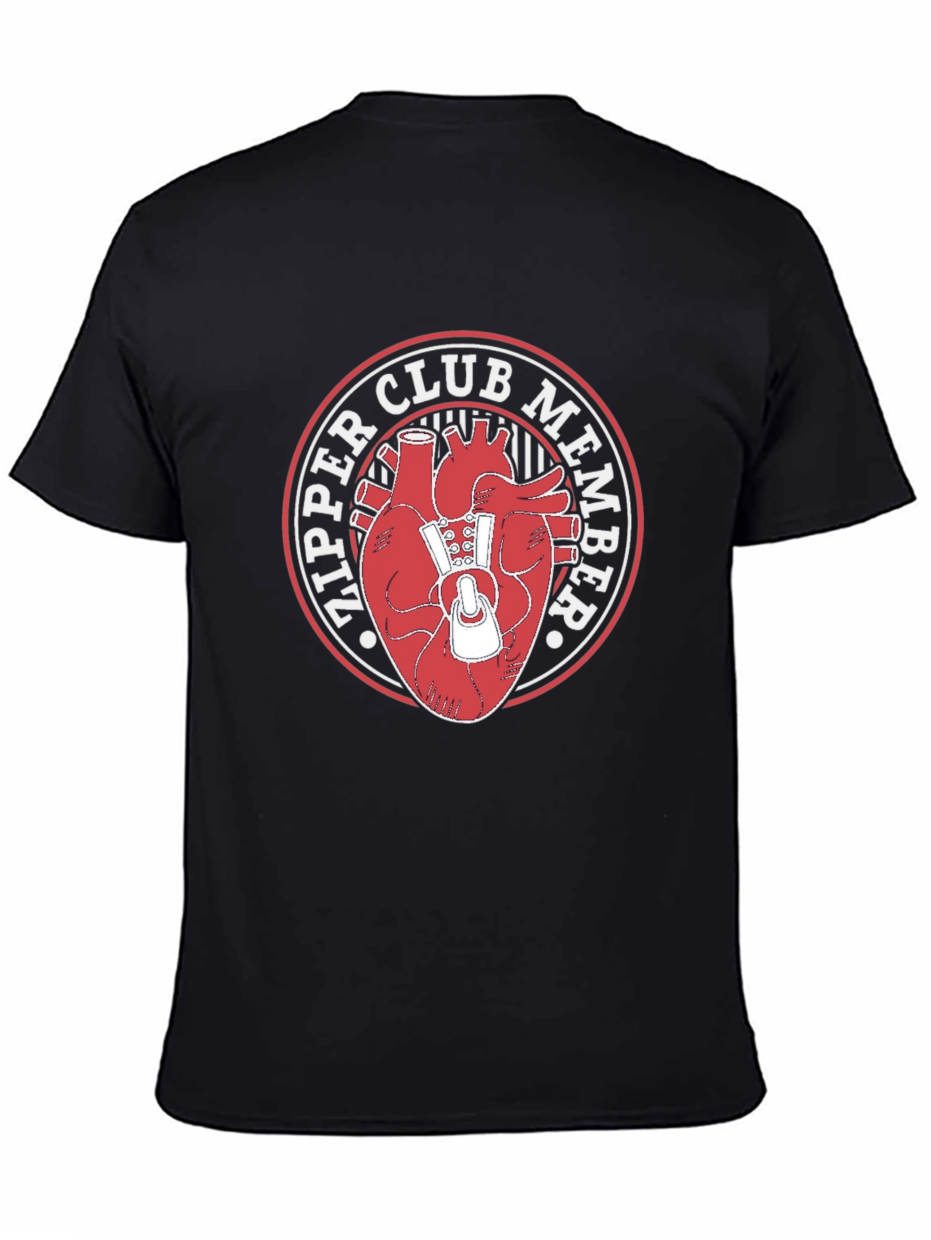 Zipper Club Heart Graphic Tee - Black
