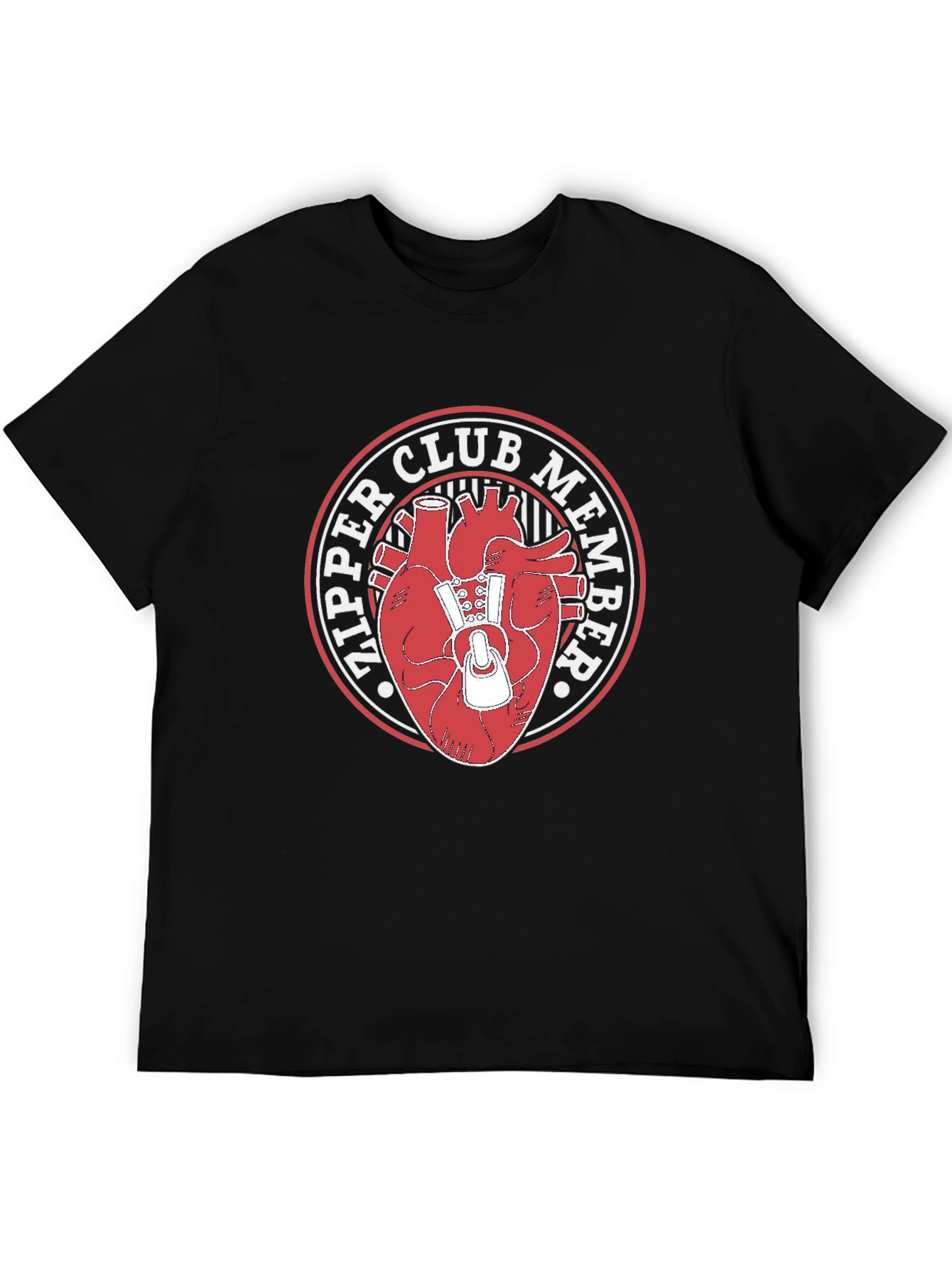 Zipper Club Heart Graphic Tee - Black