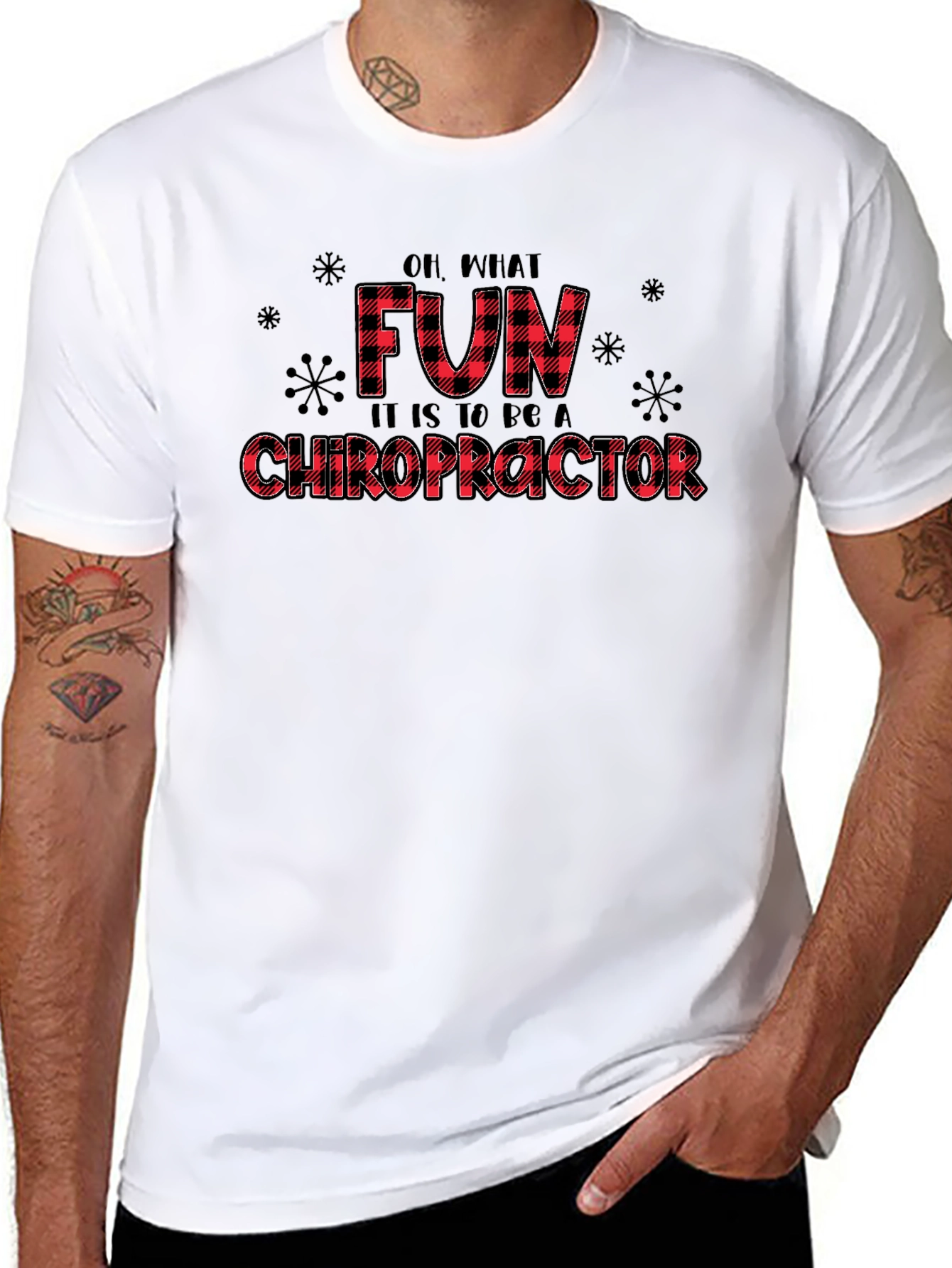Funny Chiropractor Buffalo Plaid T-Shirt