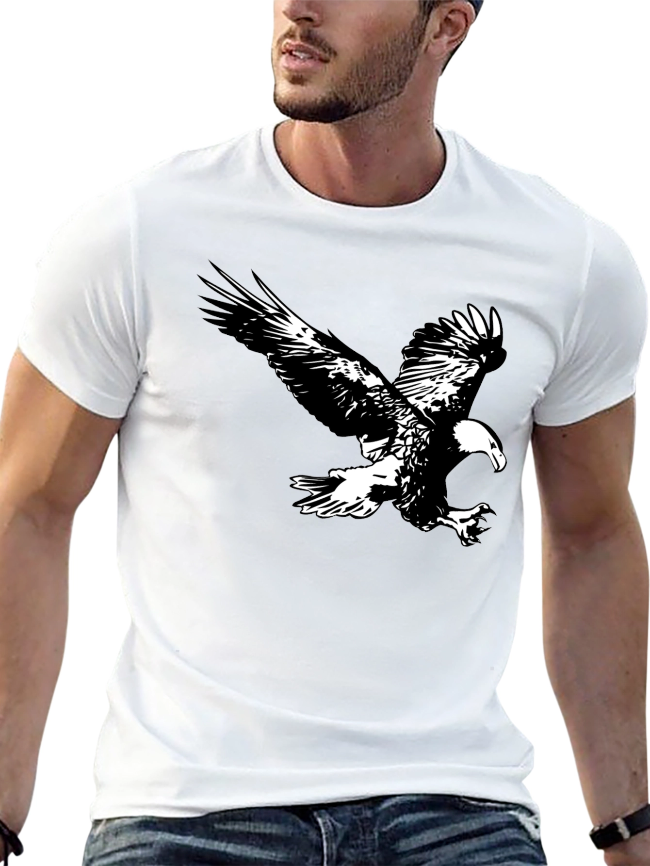 Bold Eagle Graphic Tee - Black