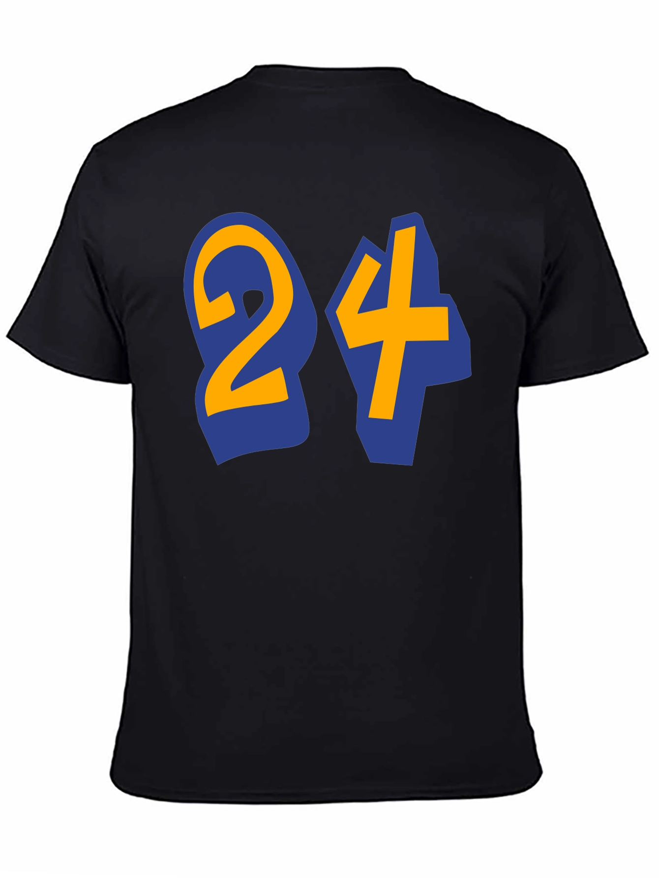Black T-Shirt with Number 24 Design
