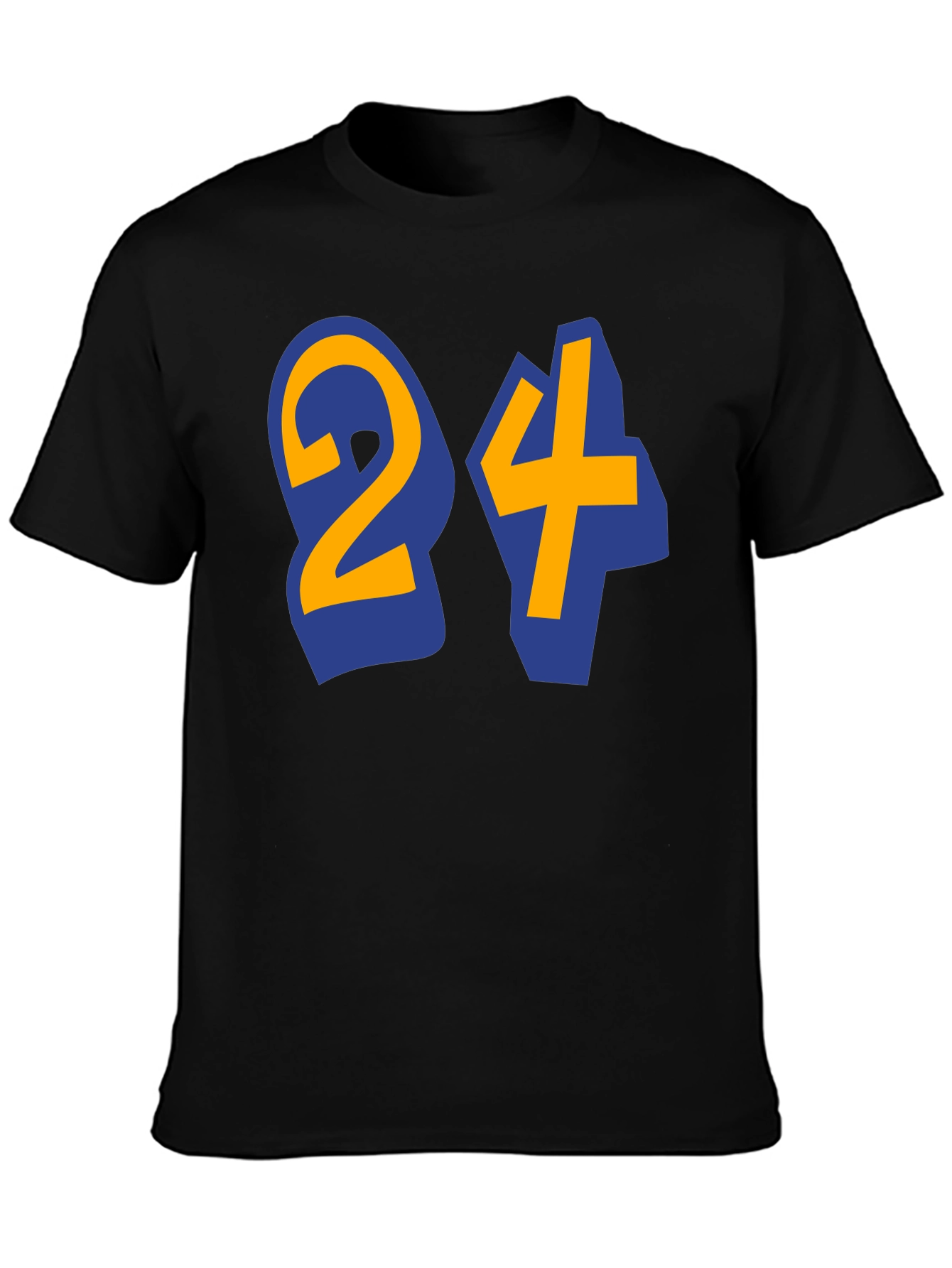 Black T-Shirt with Number 24 Design