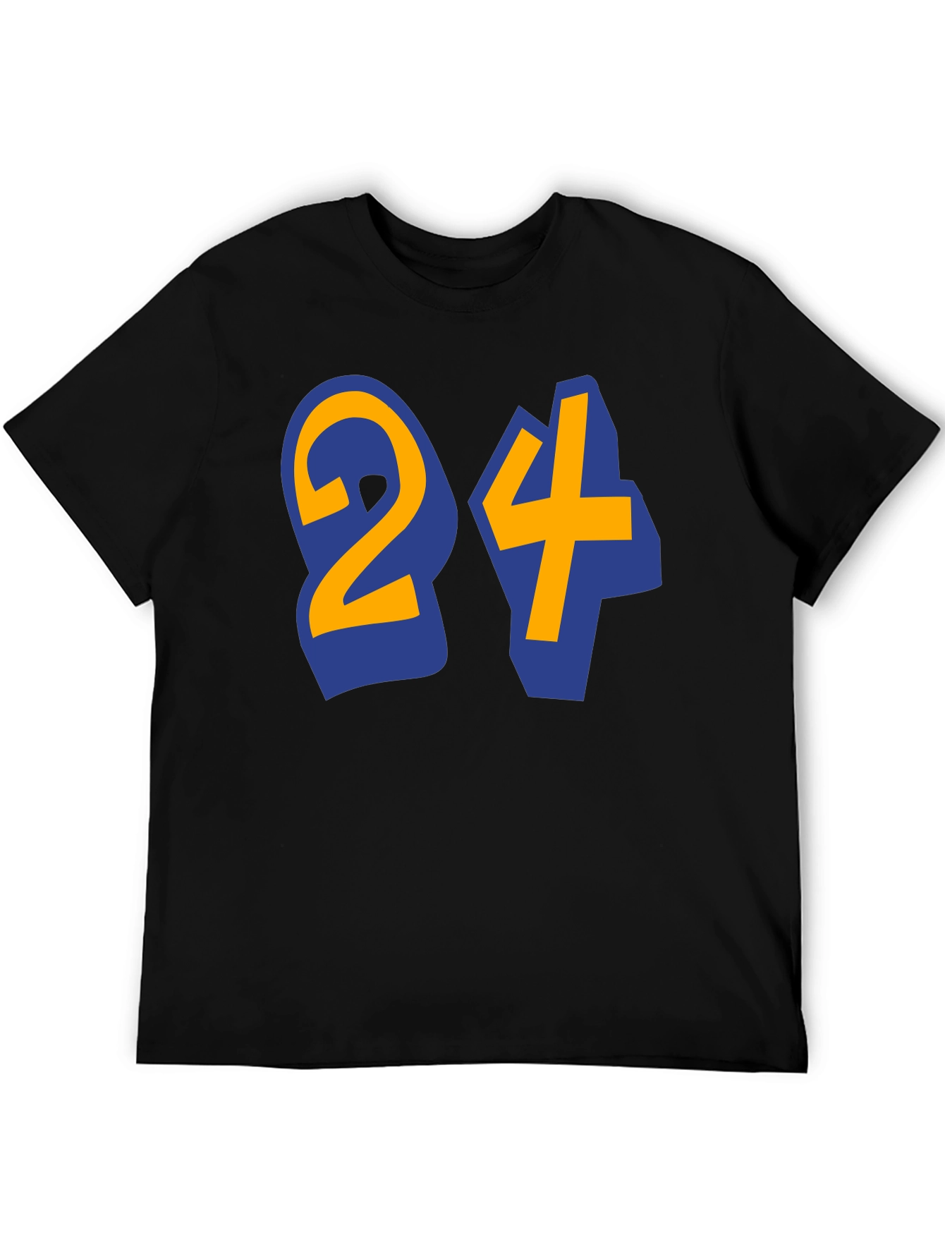 Black T-Shirt with Number 24 Design