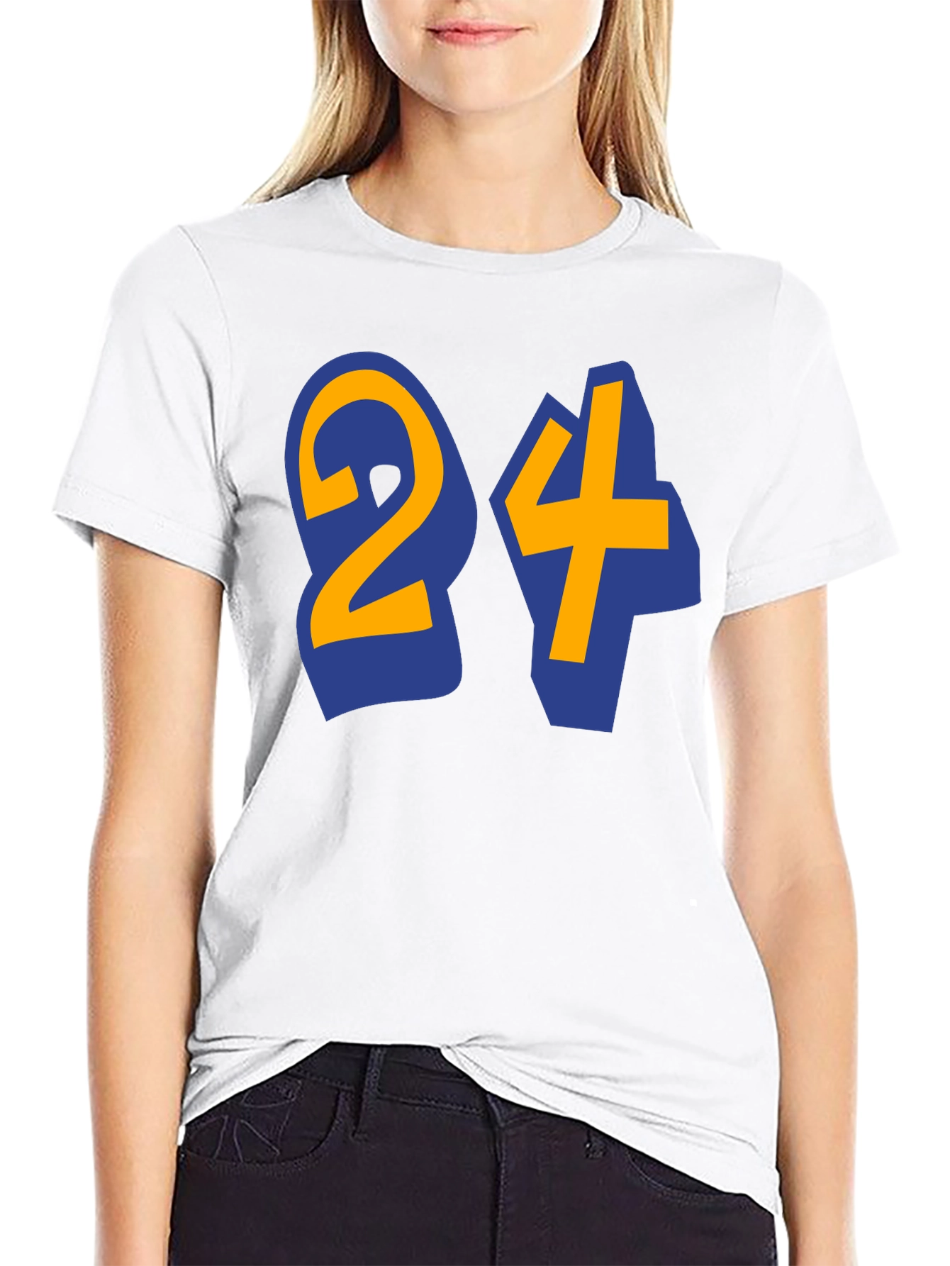 Black T-Shirt with Number 24 Design