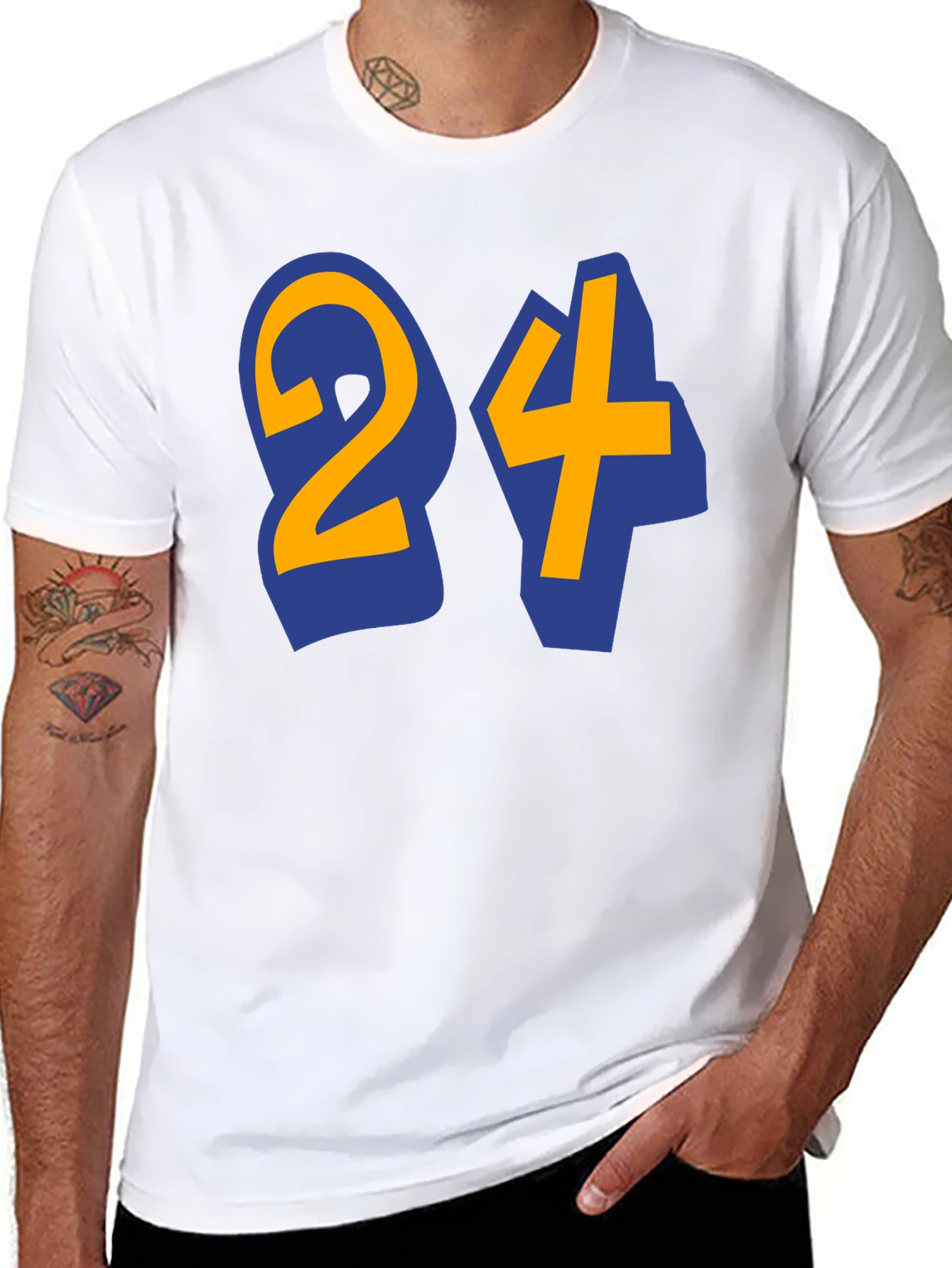 Black T-Shirt with Number 24 Design