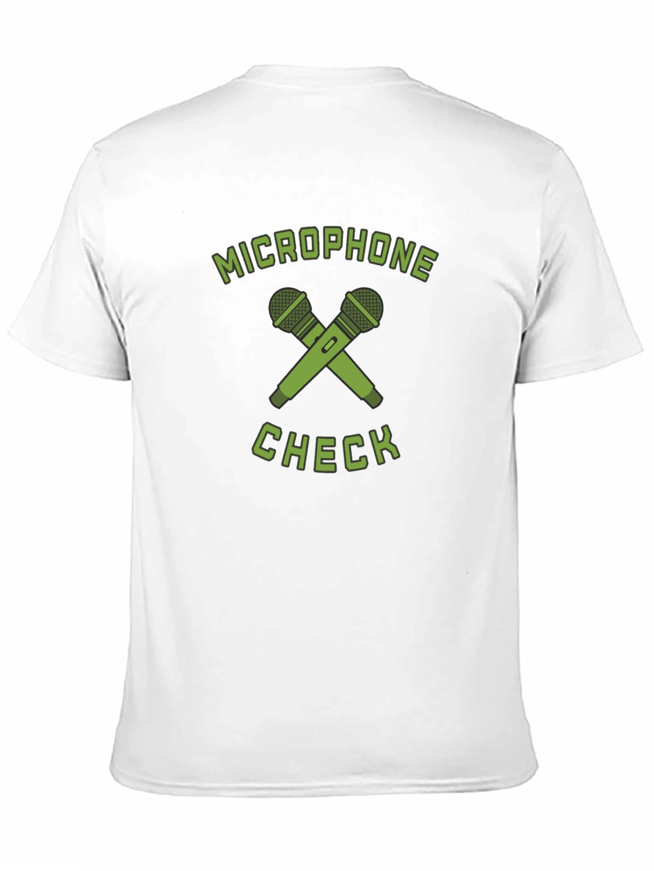 Microphone Check Graphic T-Shirt - Black Crew Neck Tee