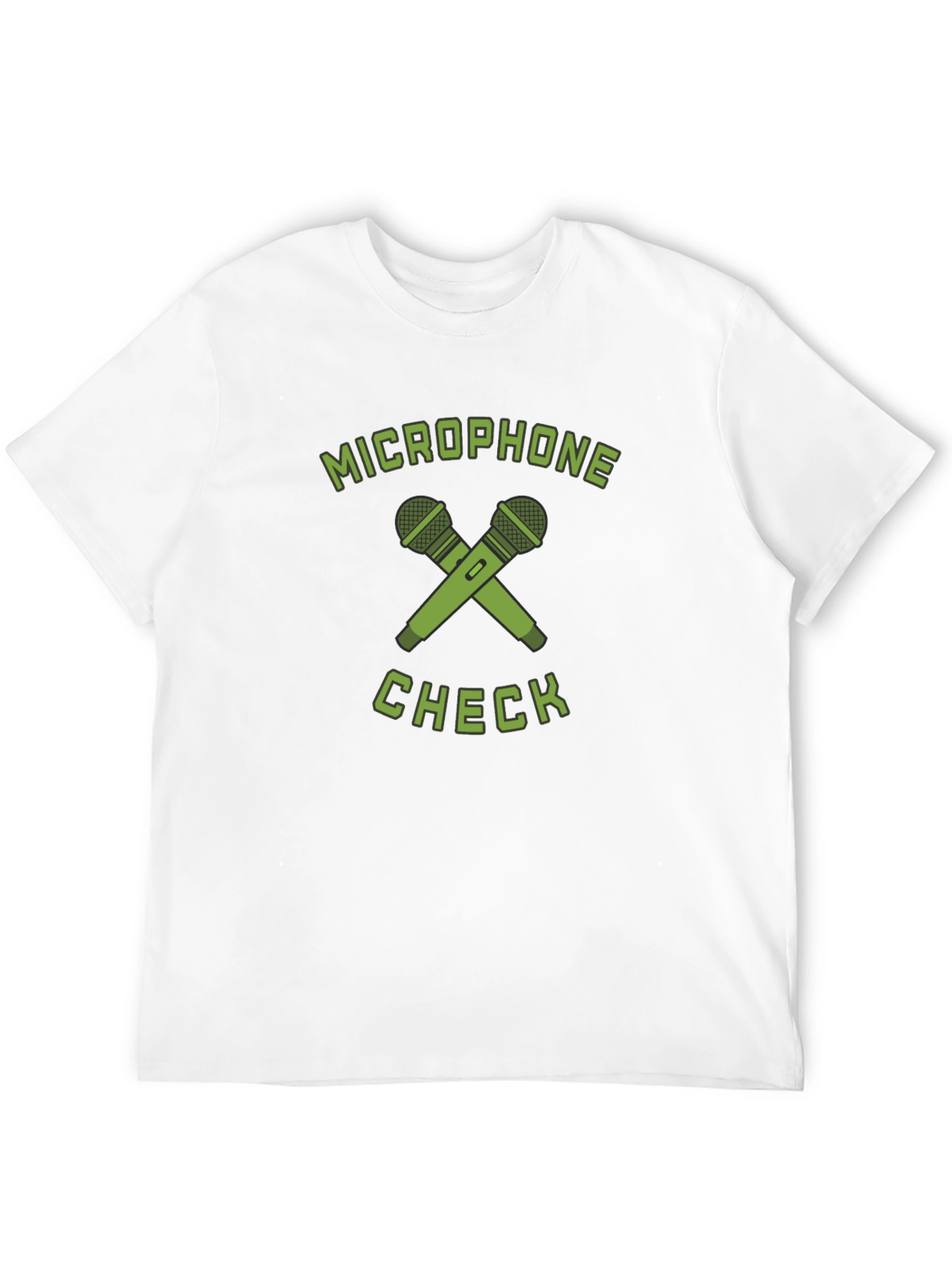 Microphone Check Graphic T-Shirt - Black Crew Neck Tee