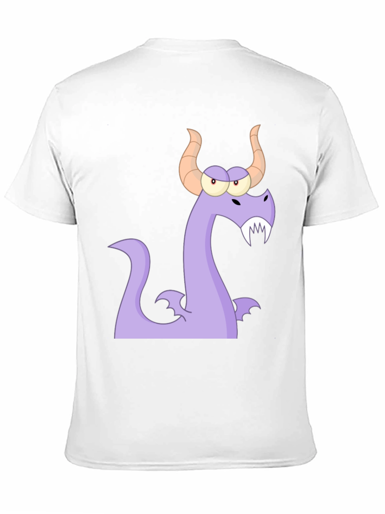 Cartoon Dragon Graphic Tee - Black Cotton T-Shirt