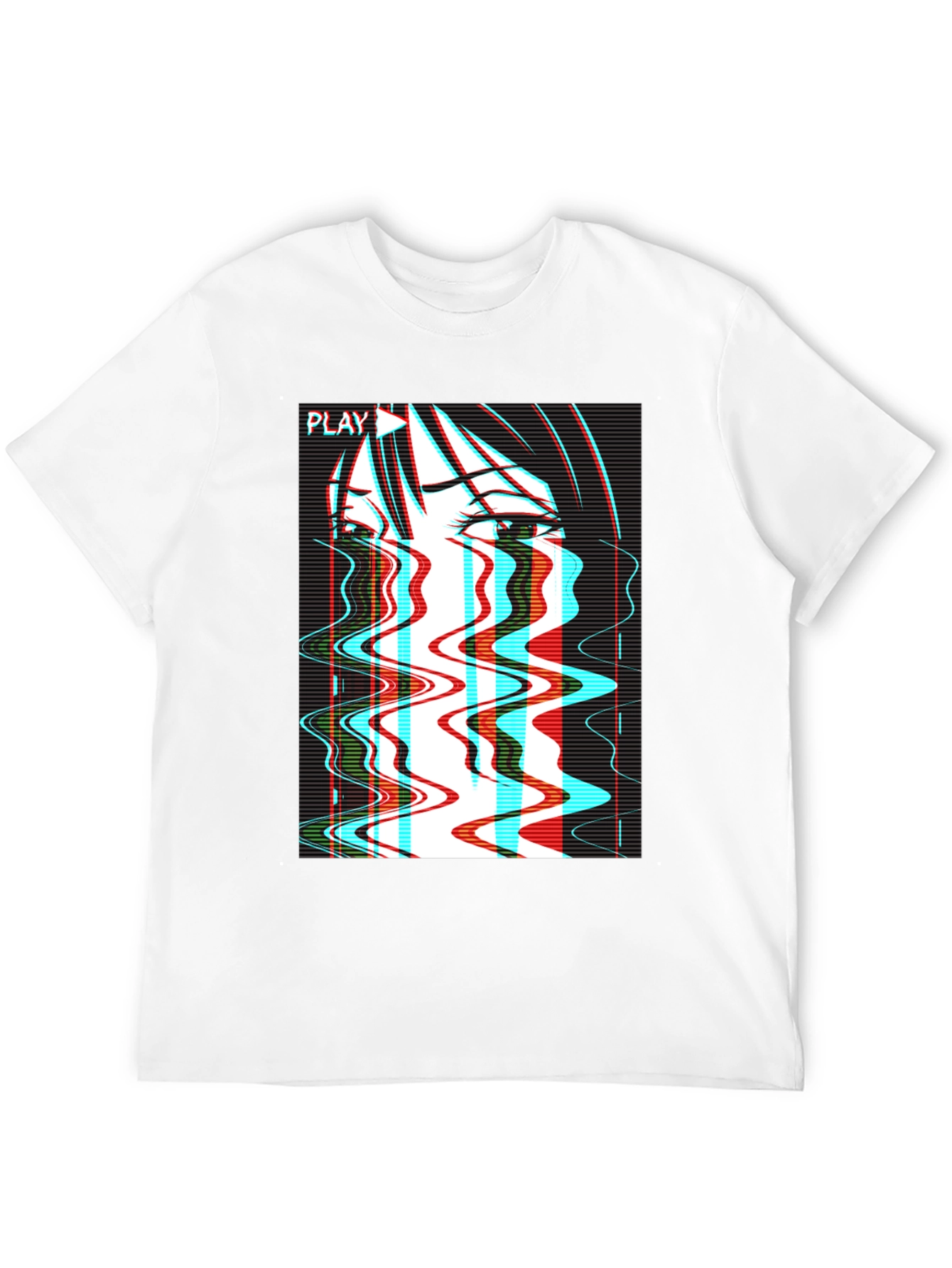 Glitch Anime T-Shirt - Vaporwave Aesthetic
