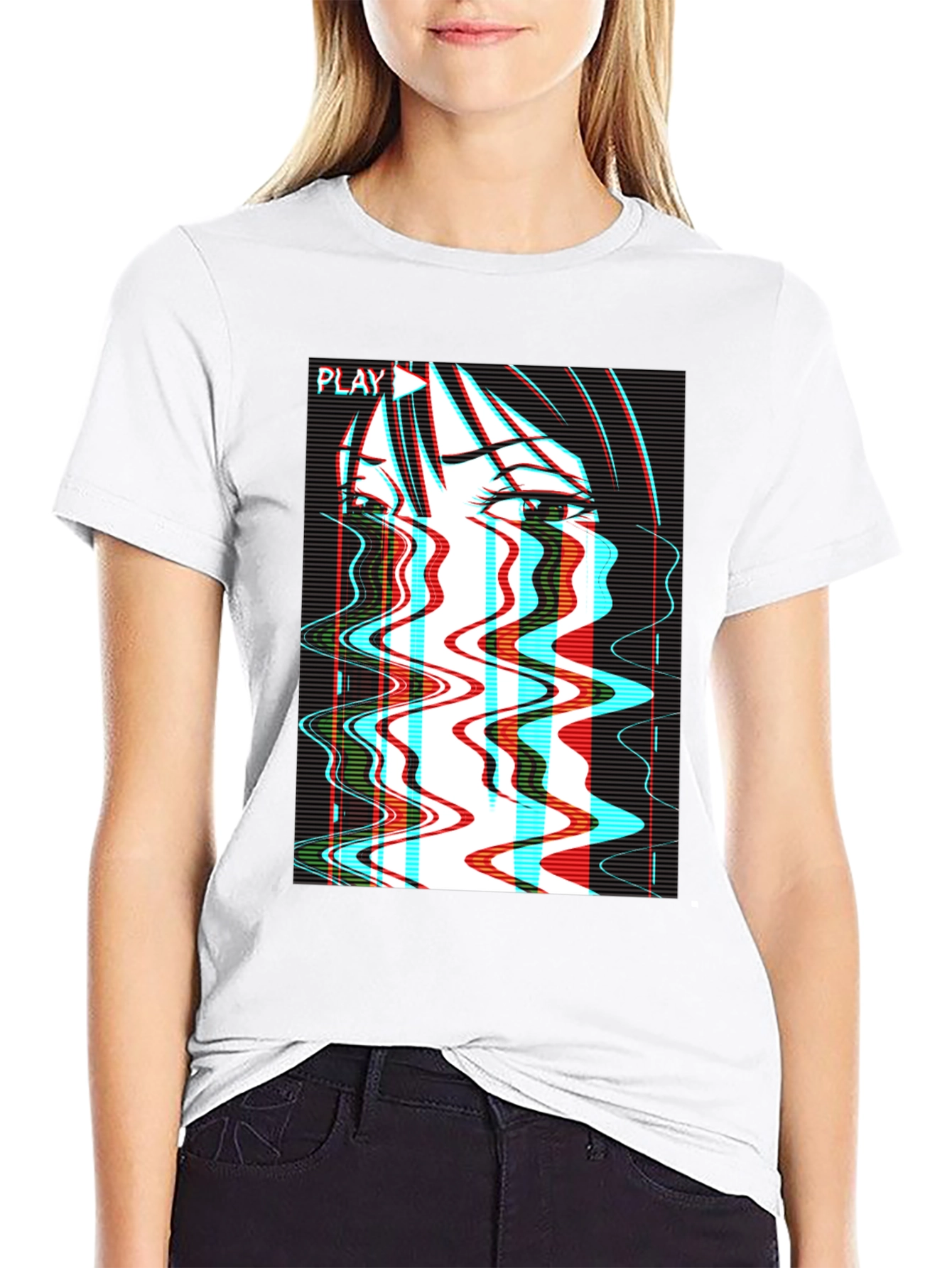 Glitch Anime T-Shirt - Vaporwave Aesthetic