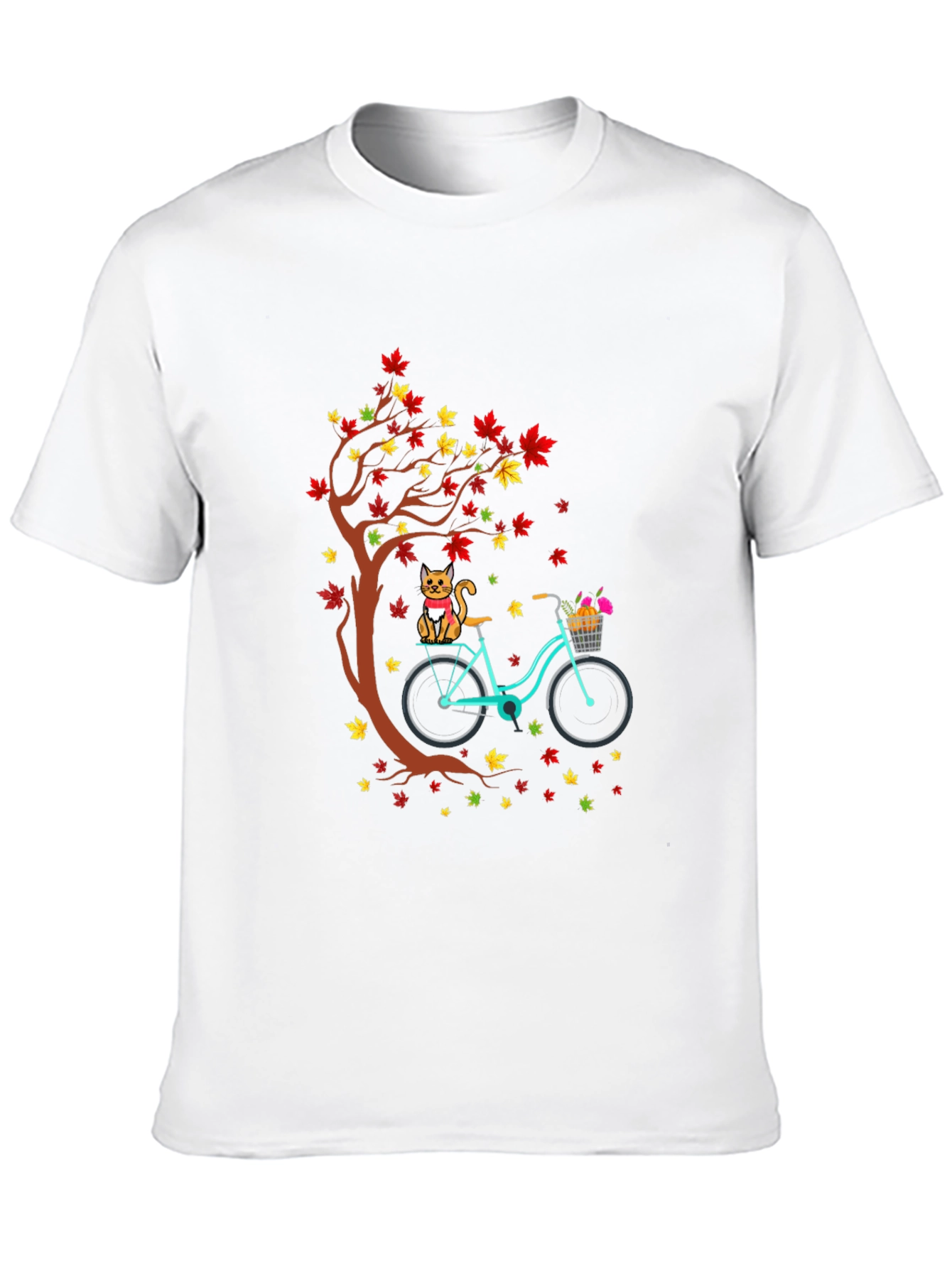 Cat & Bike Autumn T-Shirt