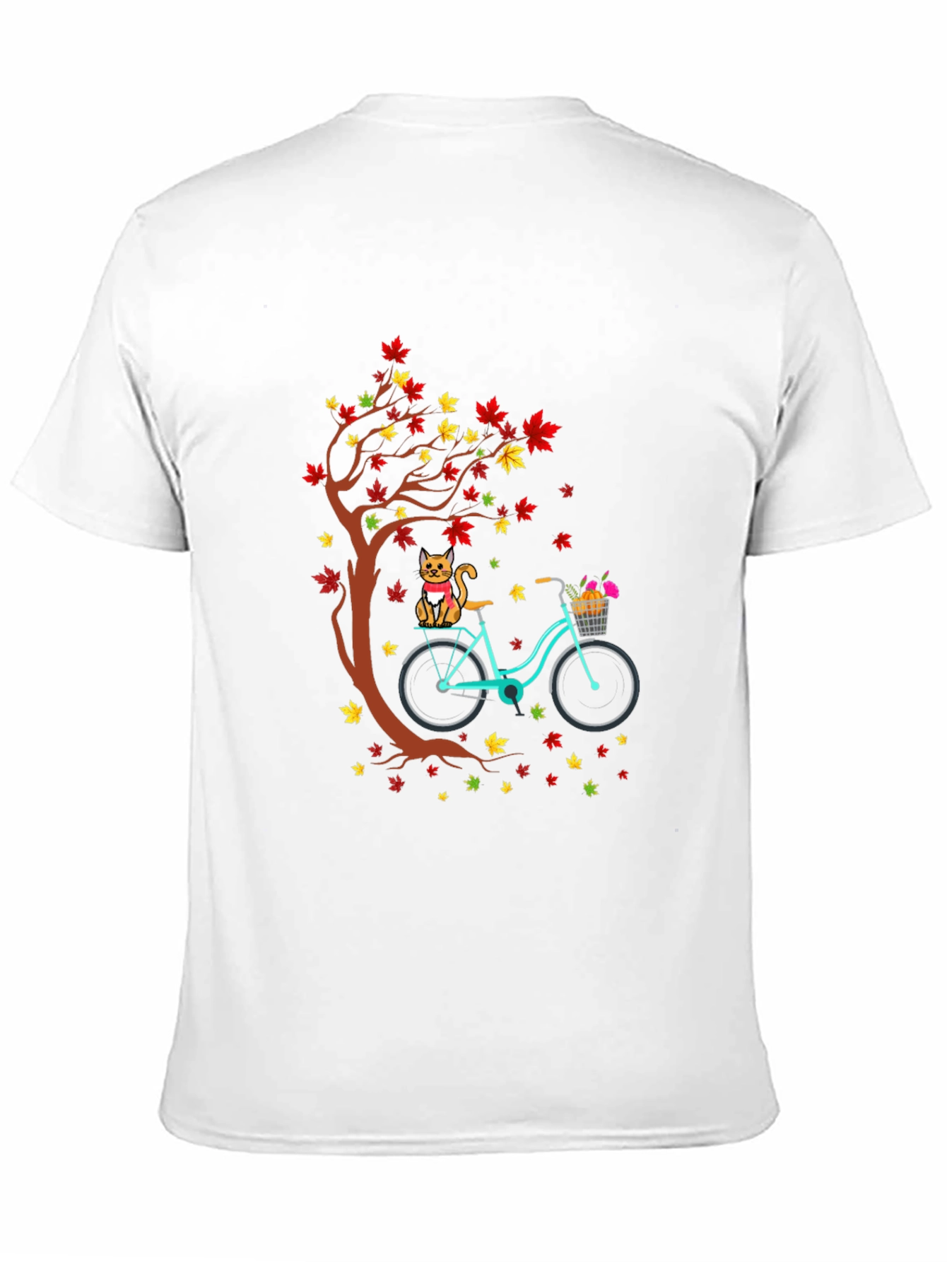 Cat & Bike Autumn T-Shirt