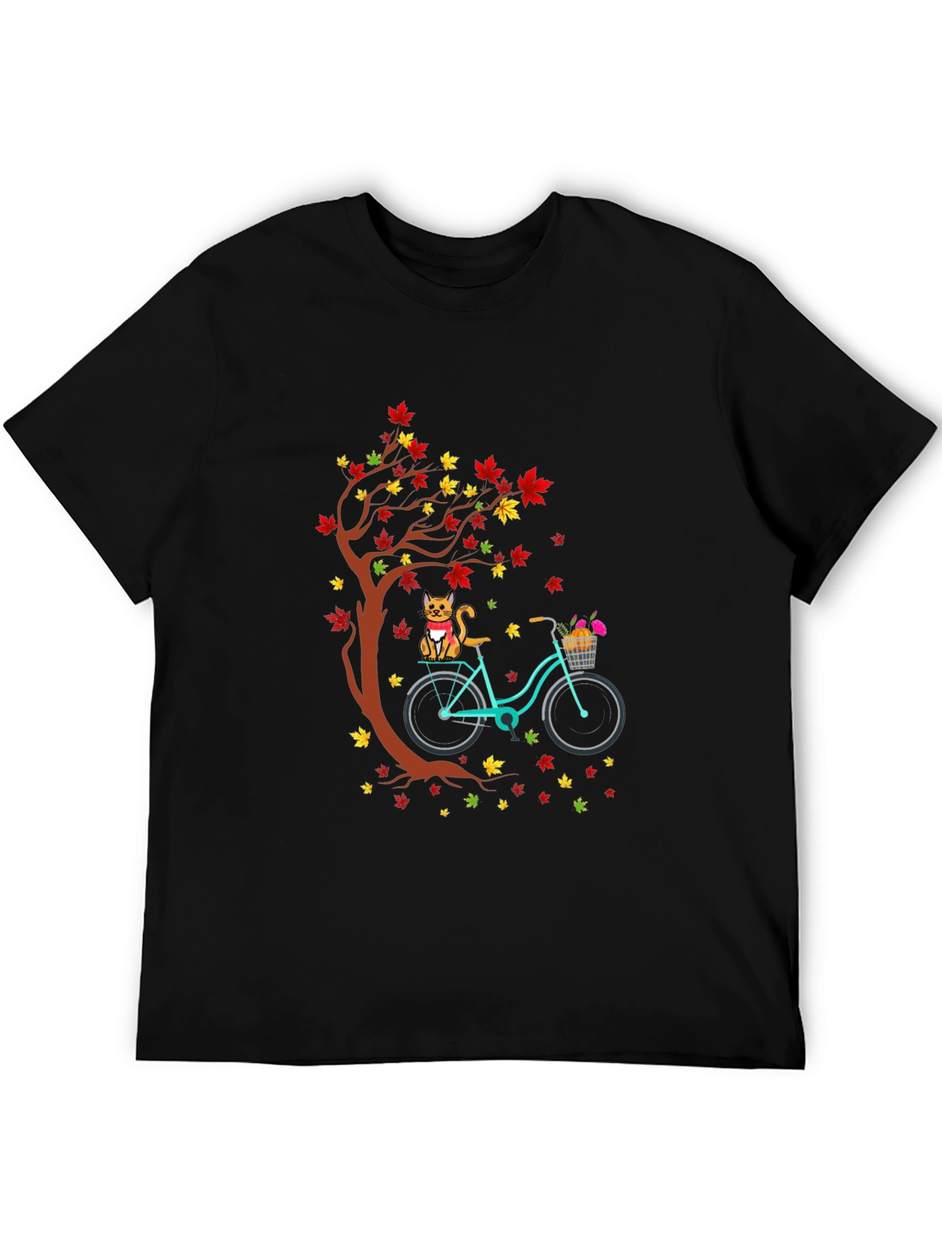 Cat & Bike Autumn T-Shirt