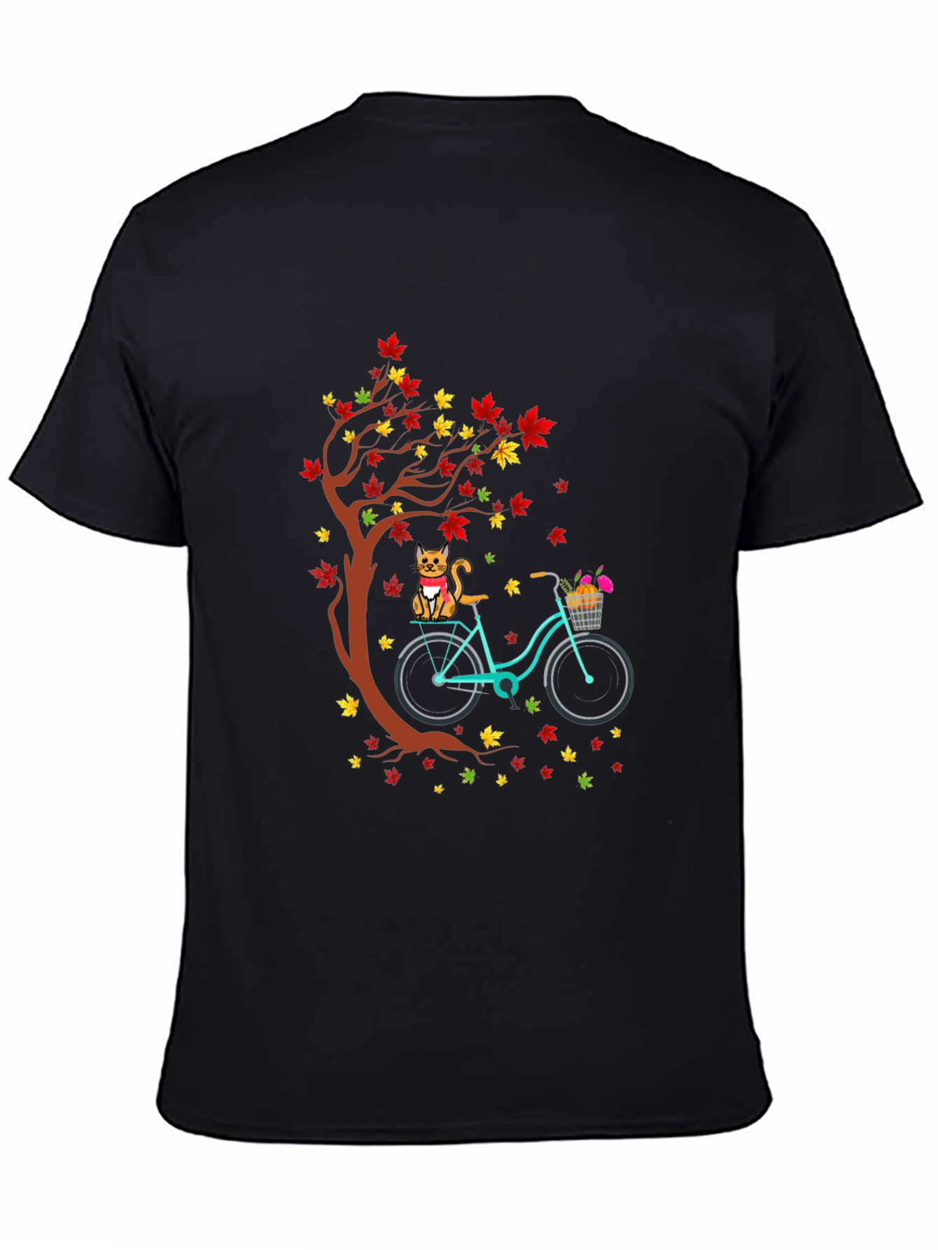 Cat & Bike Autumn T-Shirt