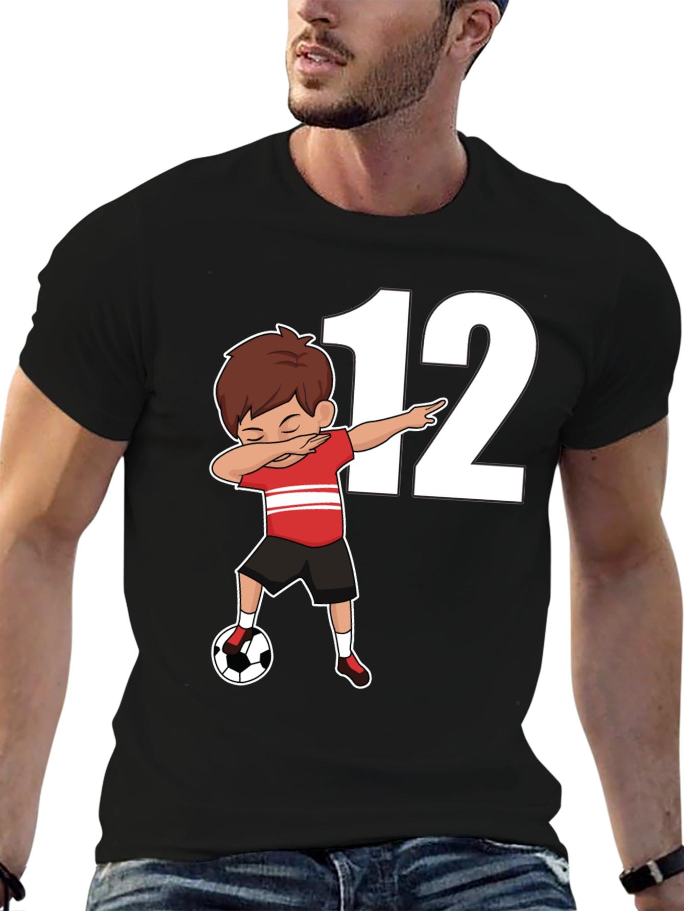 Soccer Dabbing Boy Shirt - Number 12 Graphic Tee