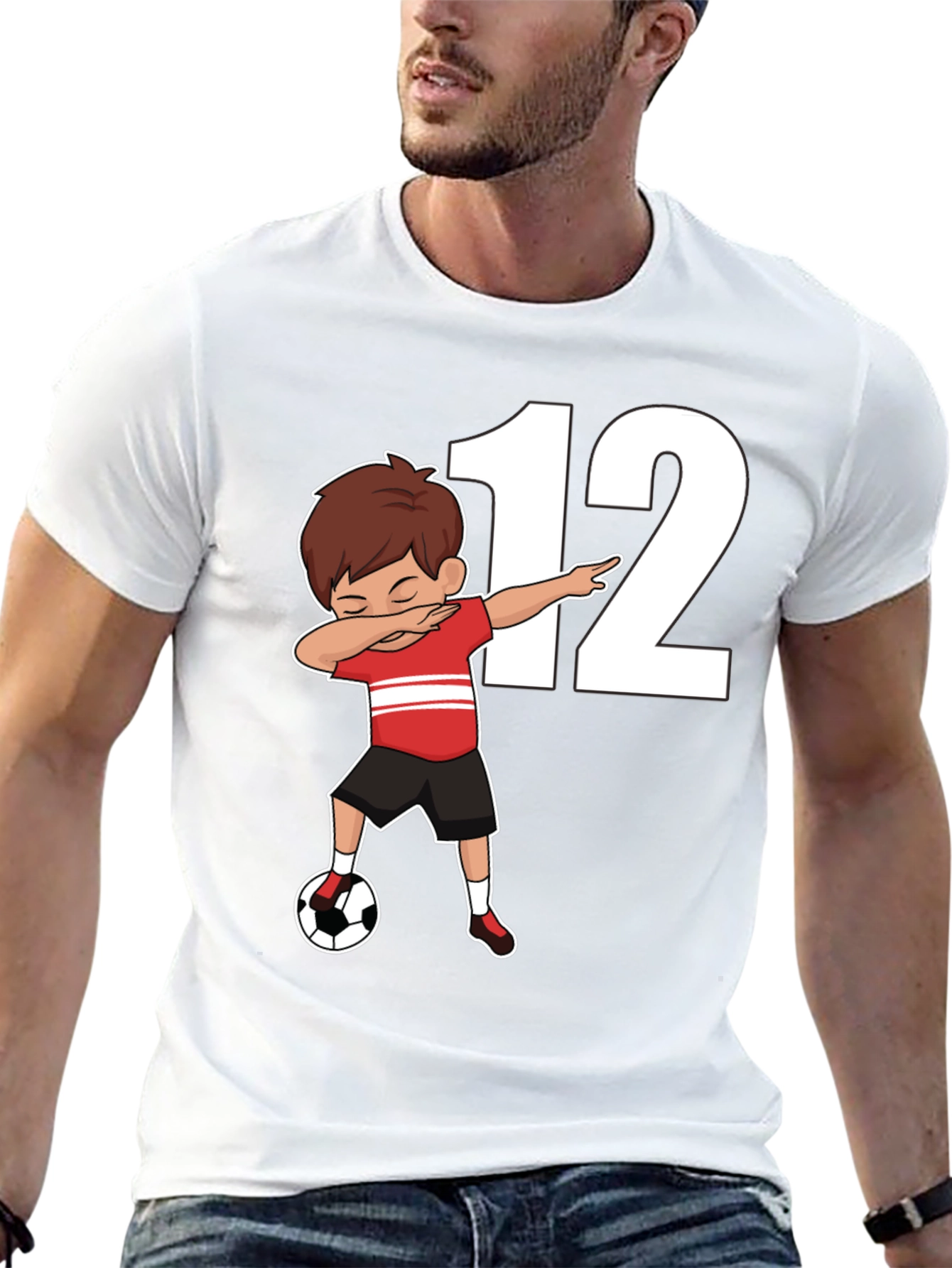 Soccer Dabbing Boy Shirt - Number 12 Graphic Tee
