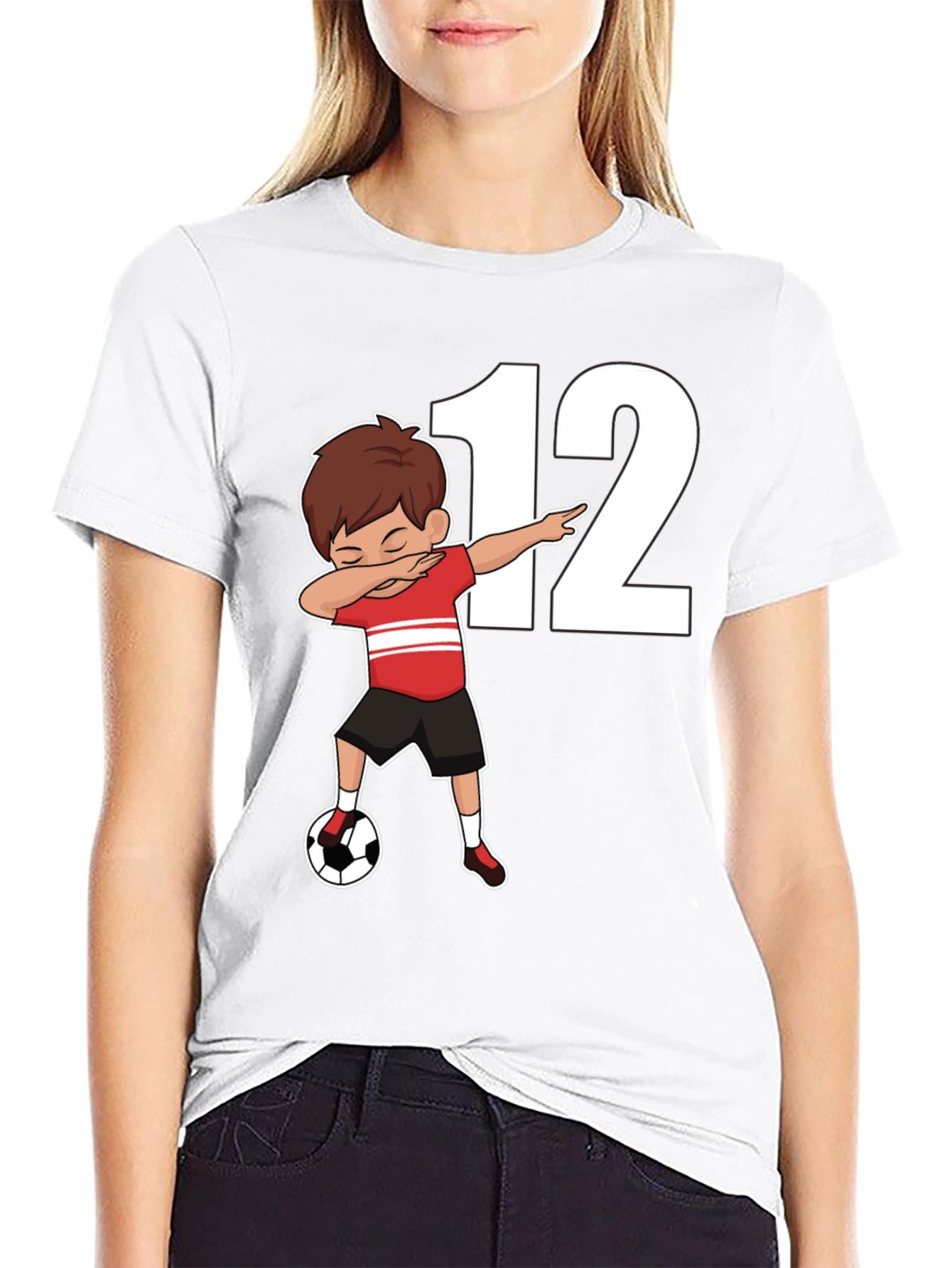 Soccer Dabbing Boy Shirt - Number 12 Graphic Tee