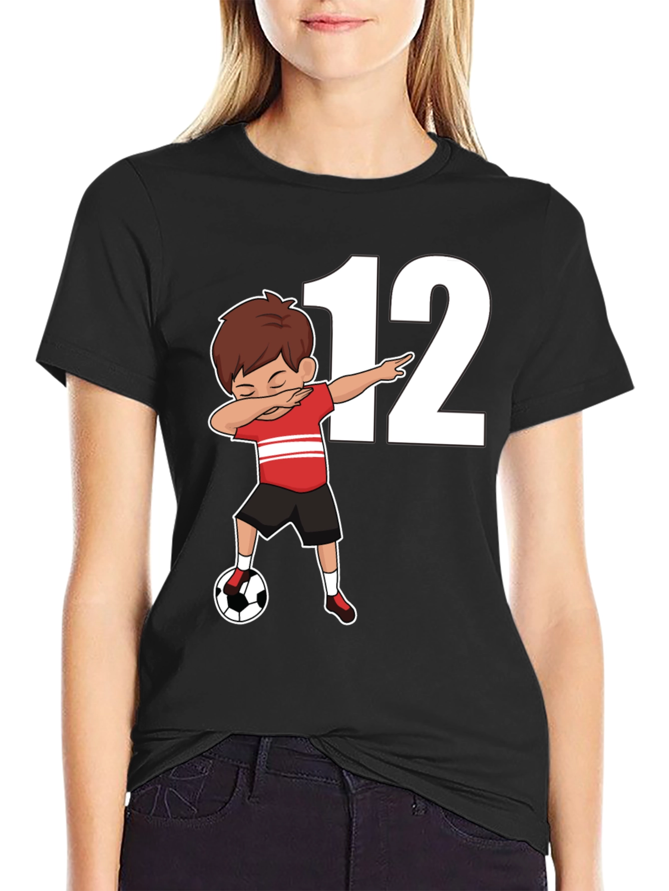 Soccer Dabbing Boy Shirt - Number 12 Graphic Tee