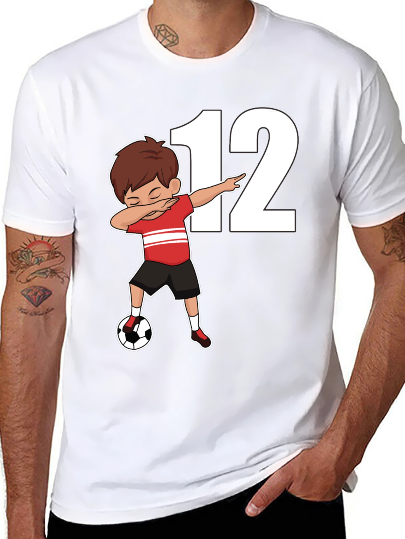 Soccer Dabbing Boy Shirt - Number 12 Graphic Tee