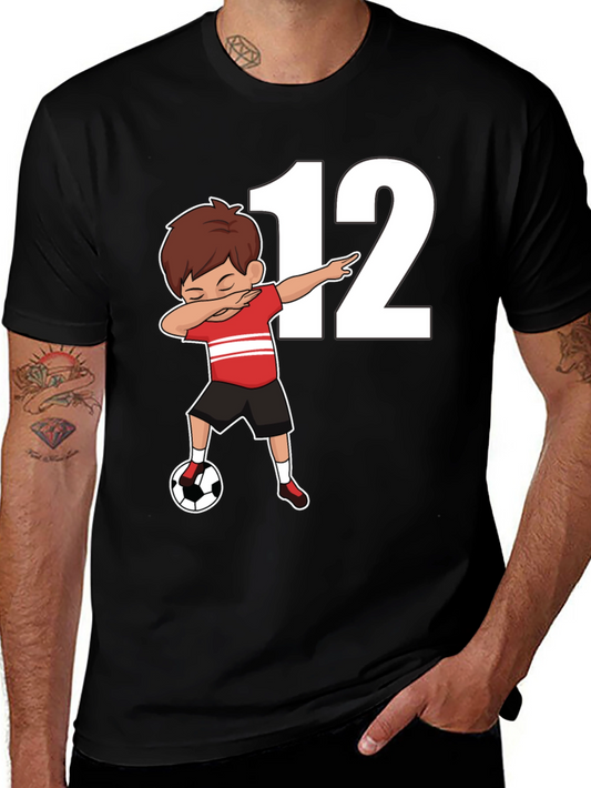 Soccer Dabbing Boy Shirt - Number 12 Graphic Tee
