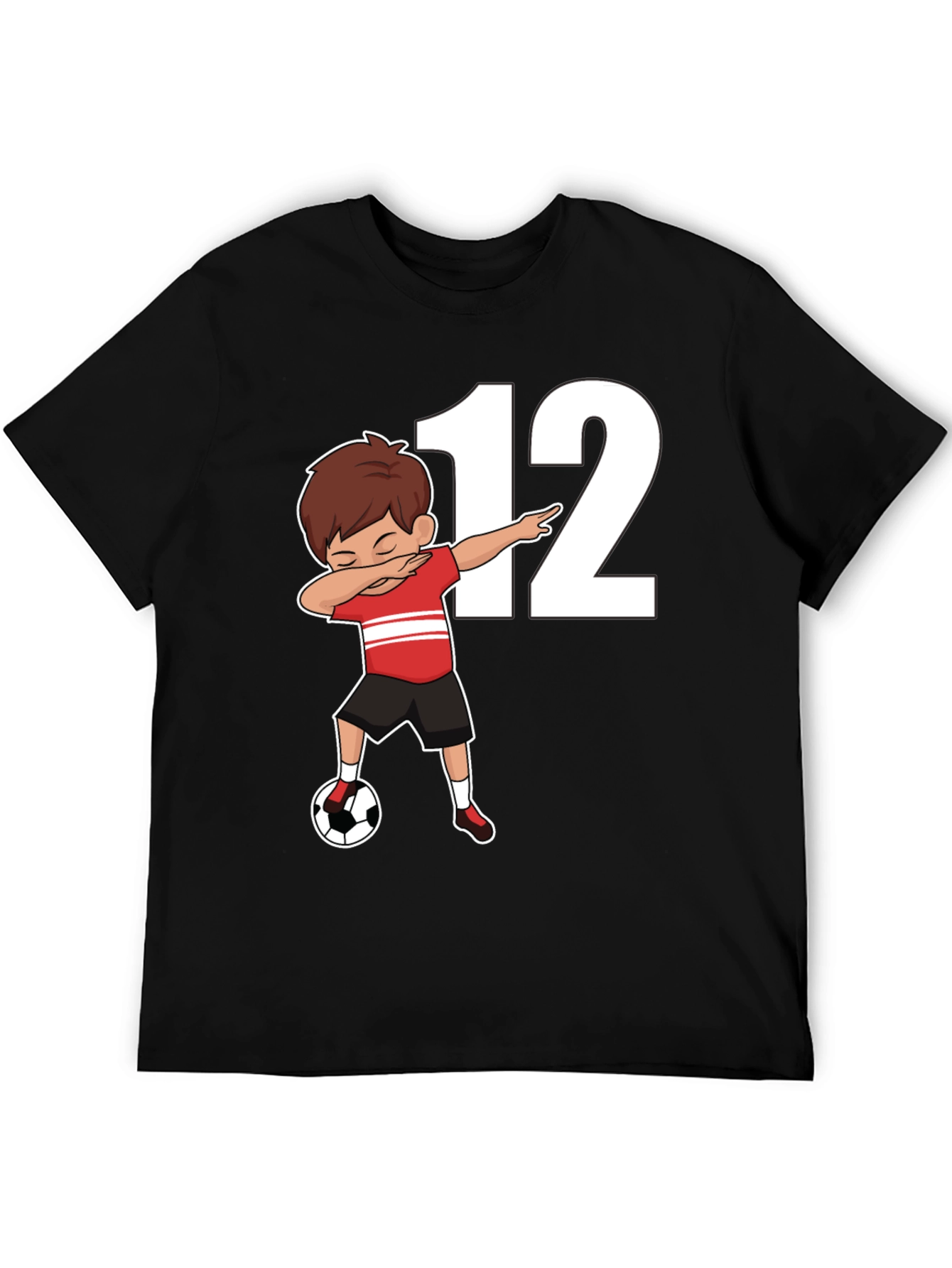 Soccer Dabbing Boy Shirt - Number 12 Graphic Tee