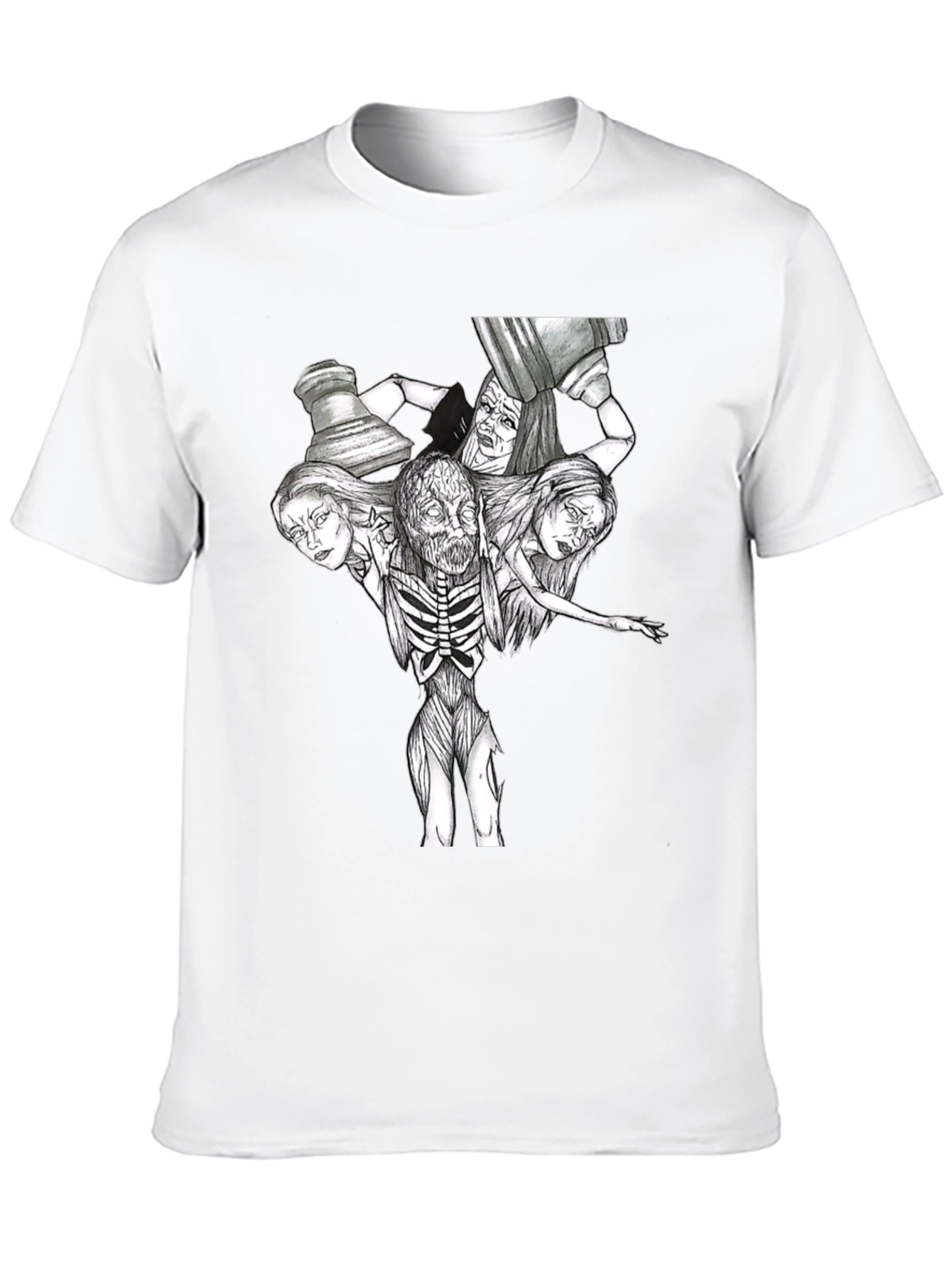 Creepy Horror Graphic T-Shirt - Black