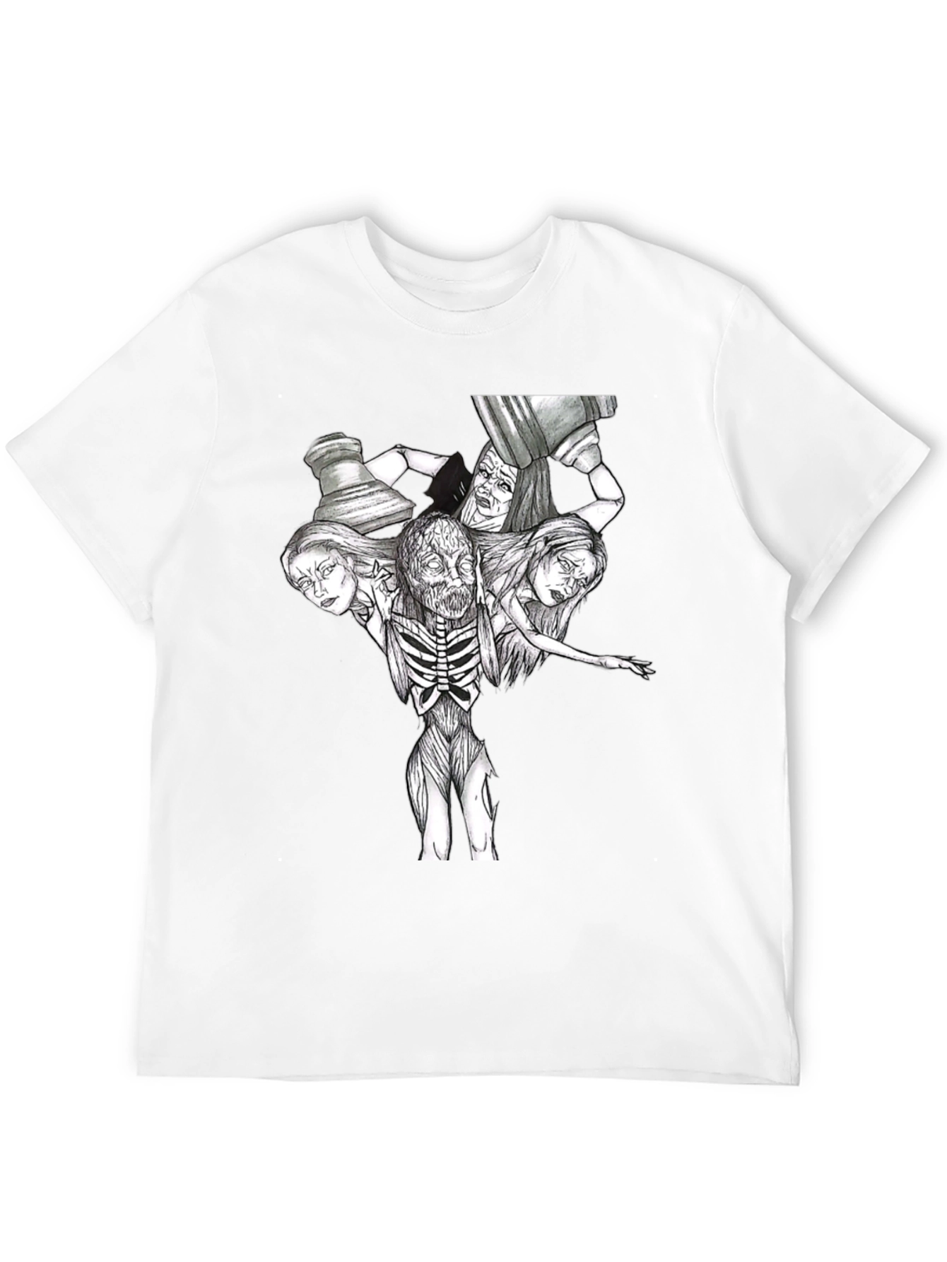 Creepy Horror Graphic T-Shirt - Black