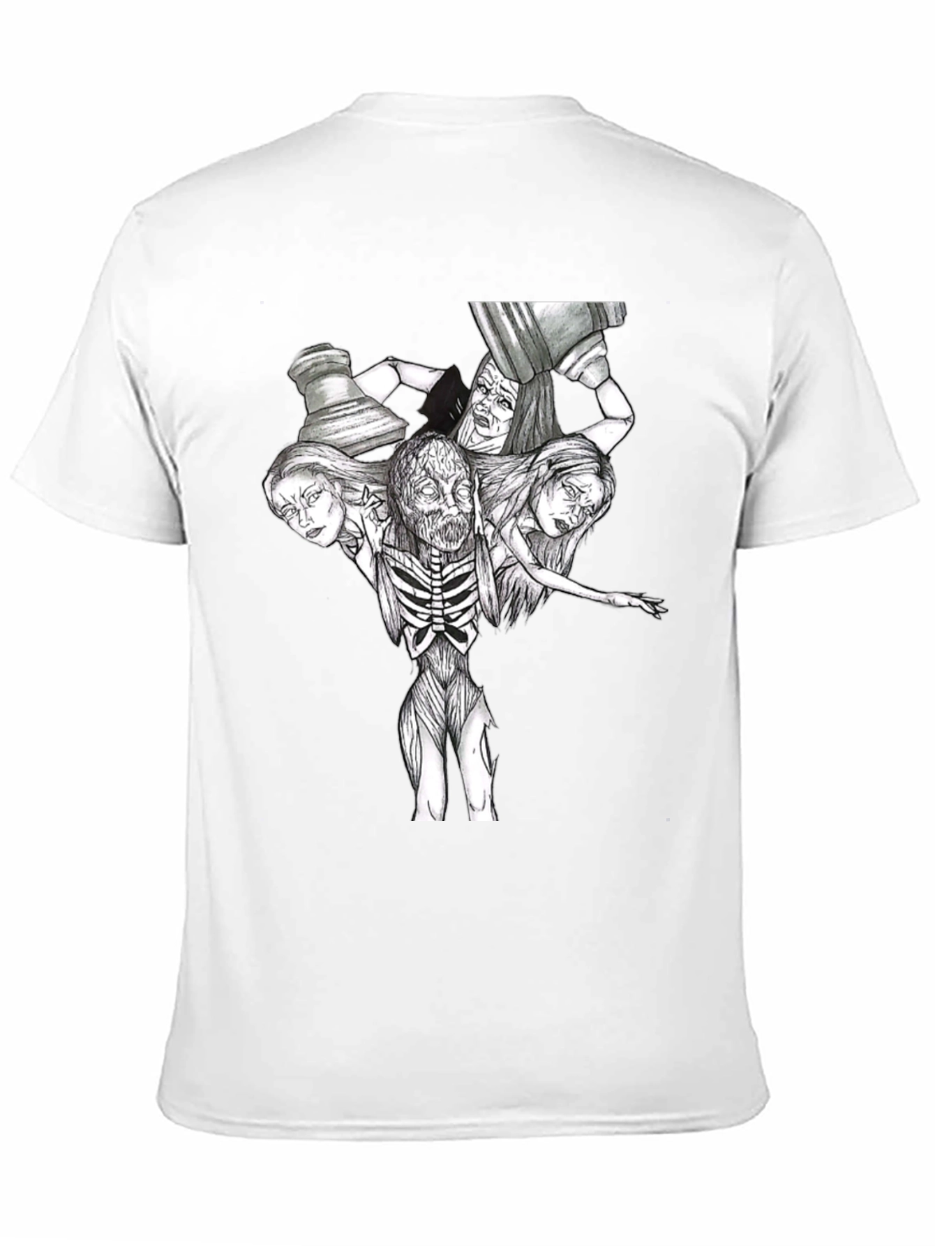 Creepy Horror Graphic T-Shirt - Black