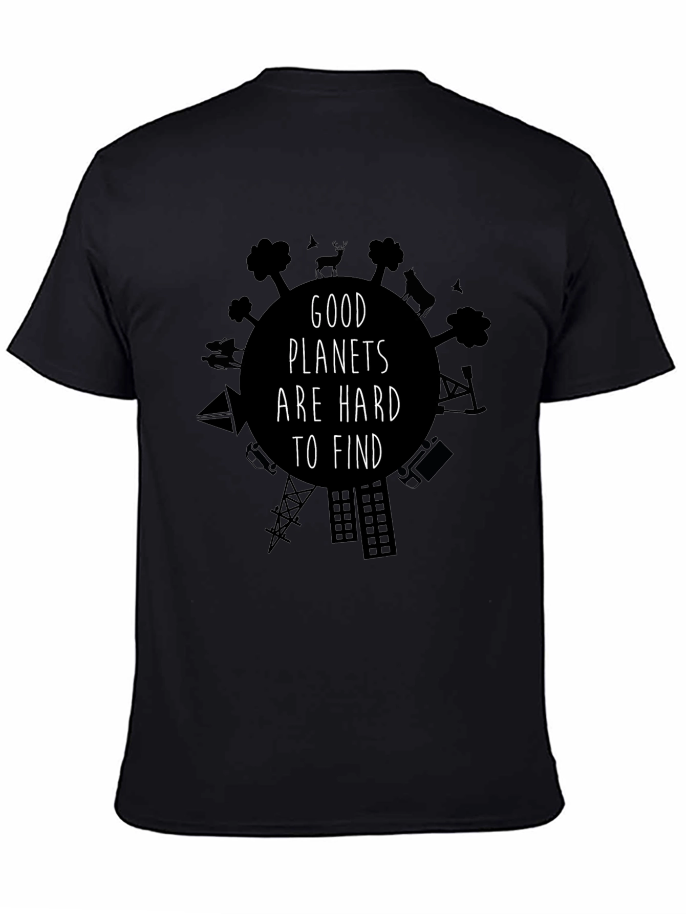 Good Planets Are Hard To Find Black Graphic Tee