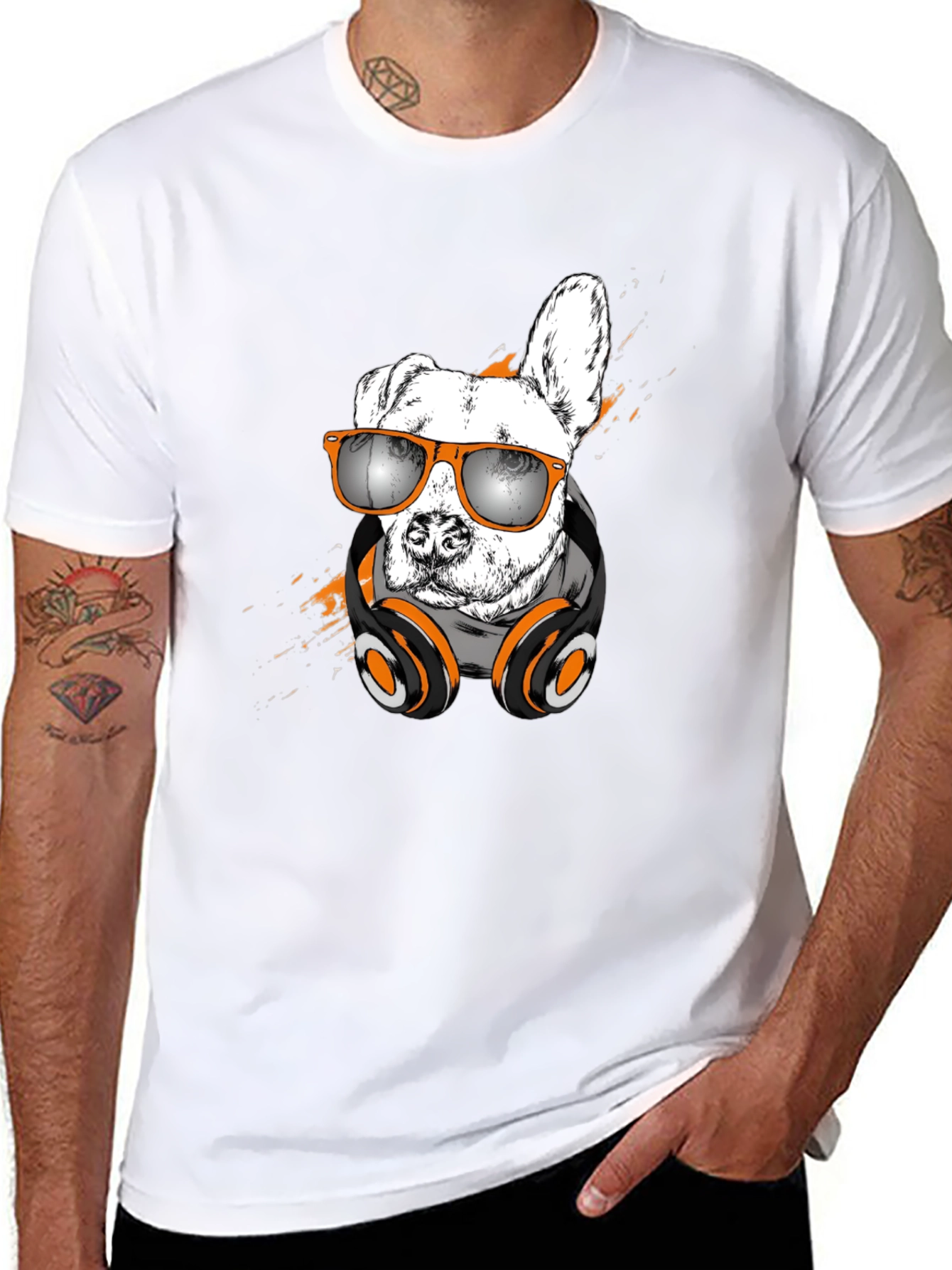 Cool Dog T-Shirt with Headphones & Sunglasses
