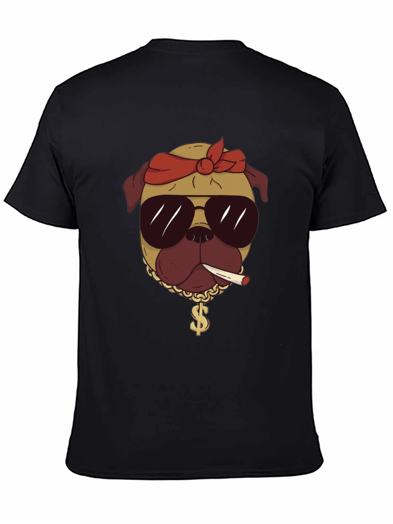 Cool Pug Graphic Tee - Black
