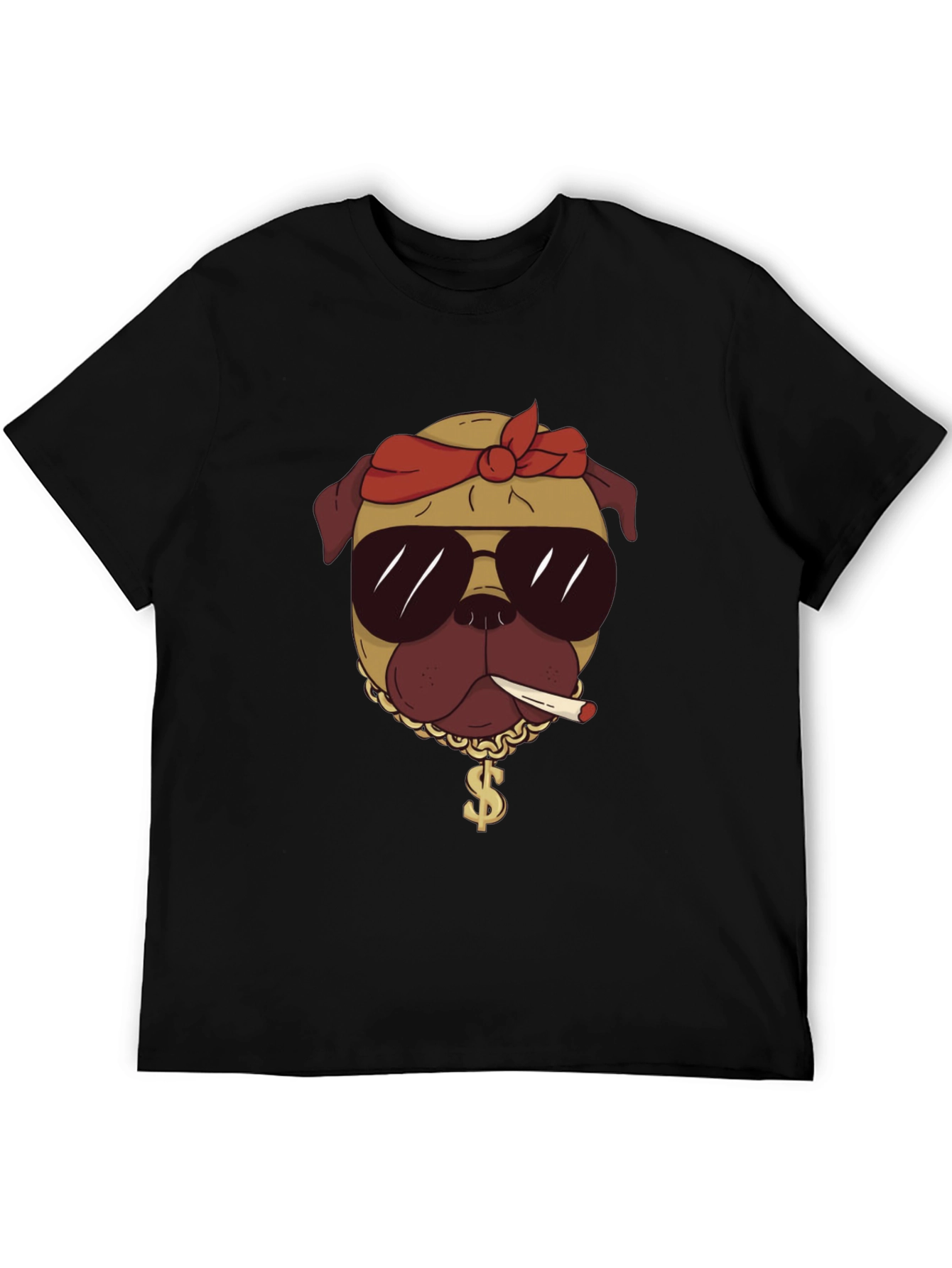 Cool Pug Graphic Tee - Black