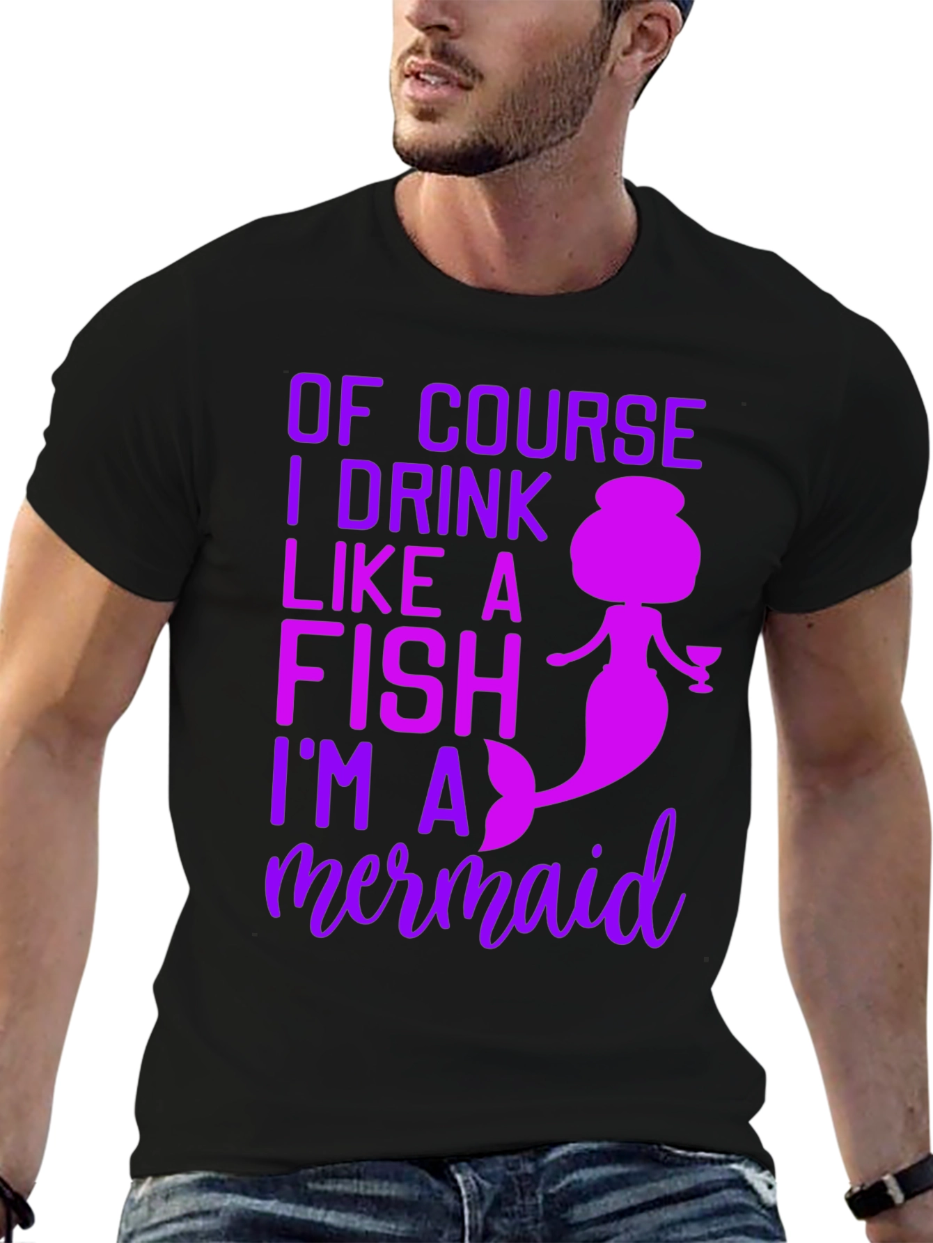 Funny Mermaid Drink Like a Fish T-Shirt