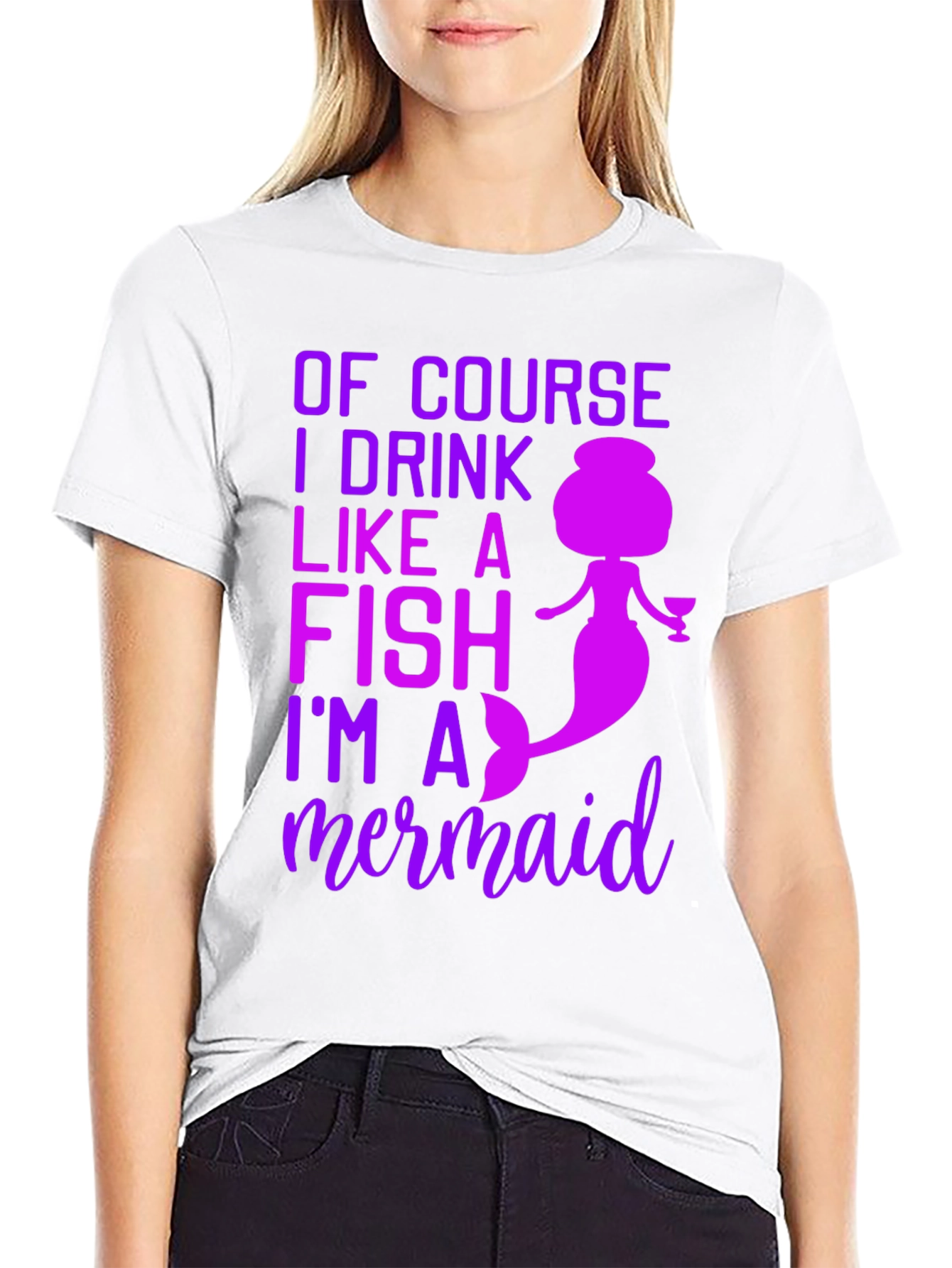 Funny Mermaid Drink Like a Fish T-Shirt