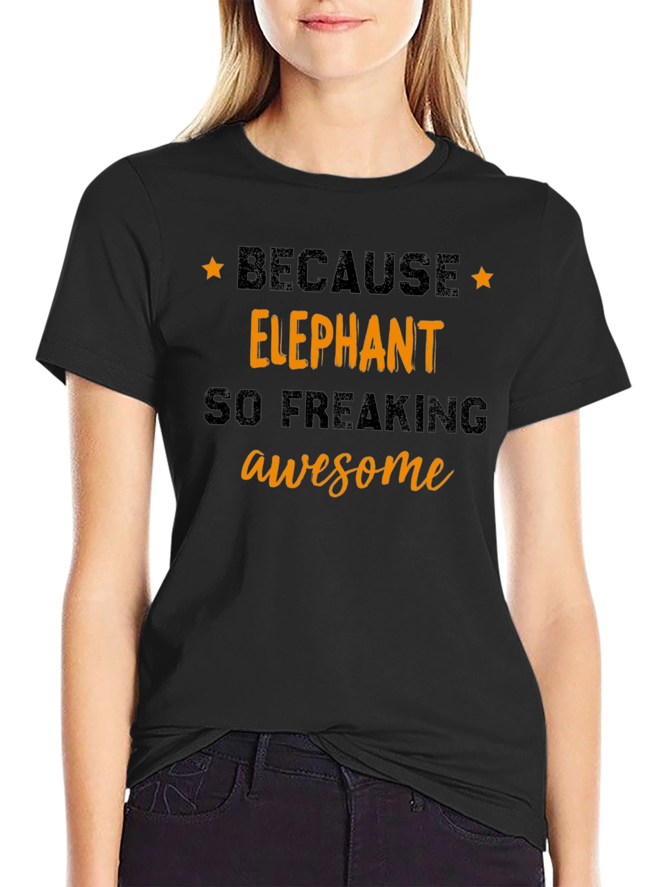 Elephant Awesome Black Tee Shirt