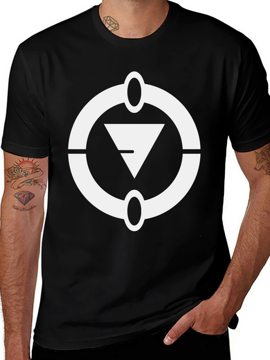 Graphic Tee: White Symbol on Black T-Shirt