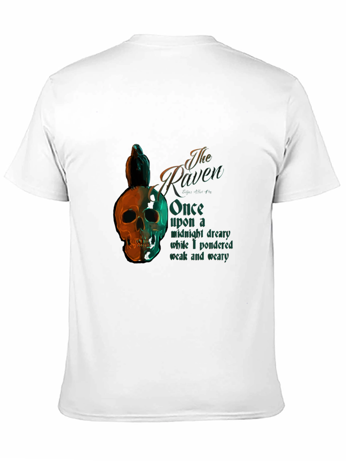 The Raven Poem T-Shirt Skull Bird