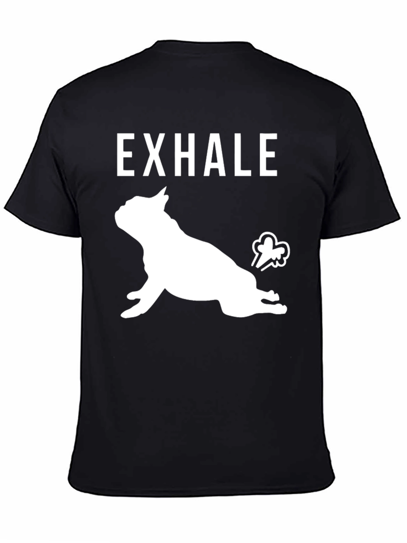 Exhale Dog Yoga Black Graphic T-Shirt