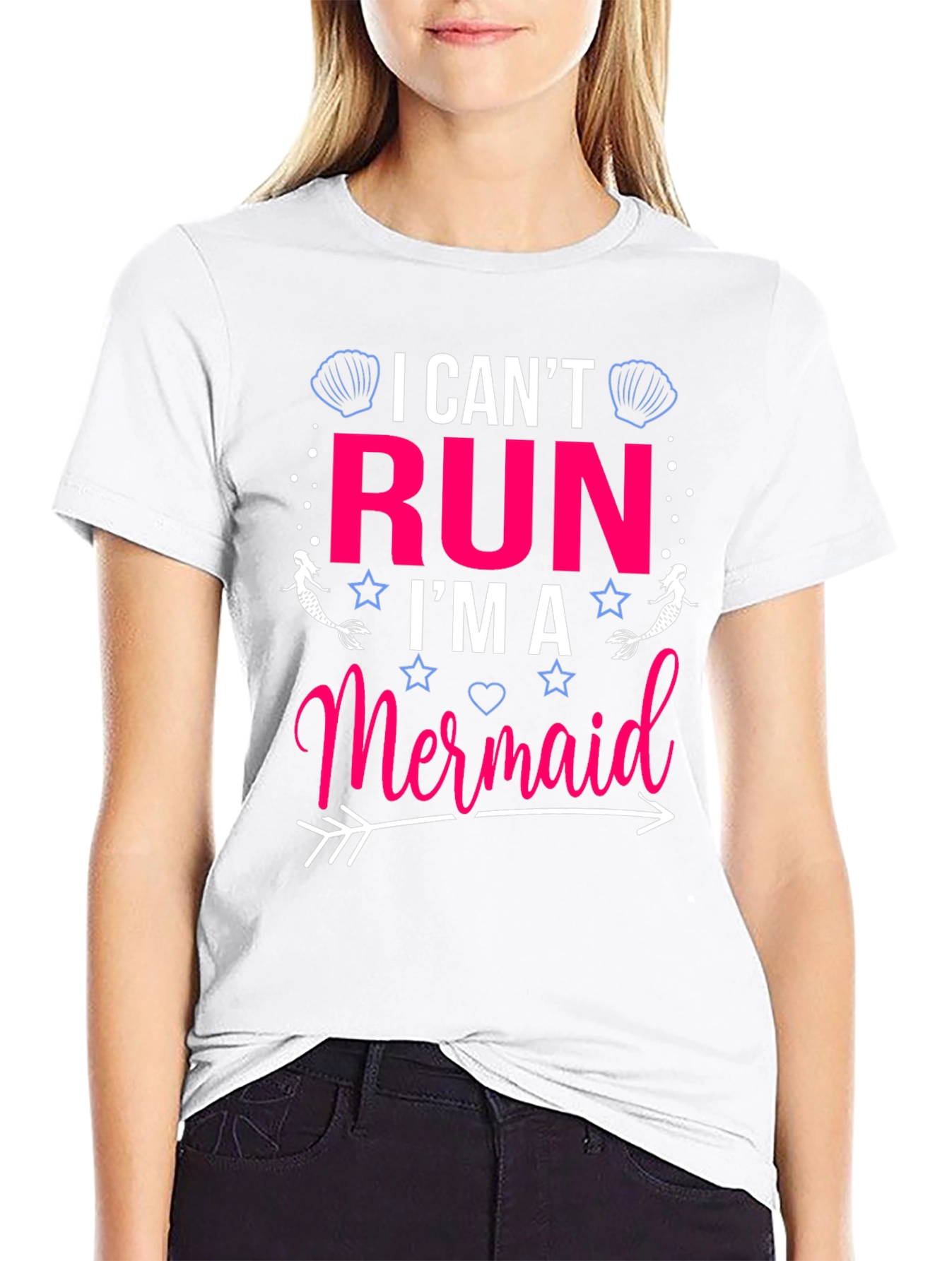 I Cant Run Im A Mermaid Black T-Shirt